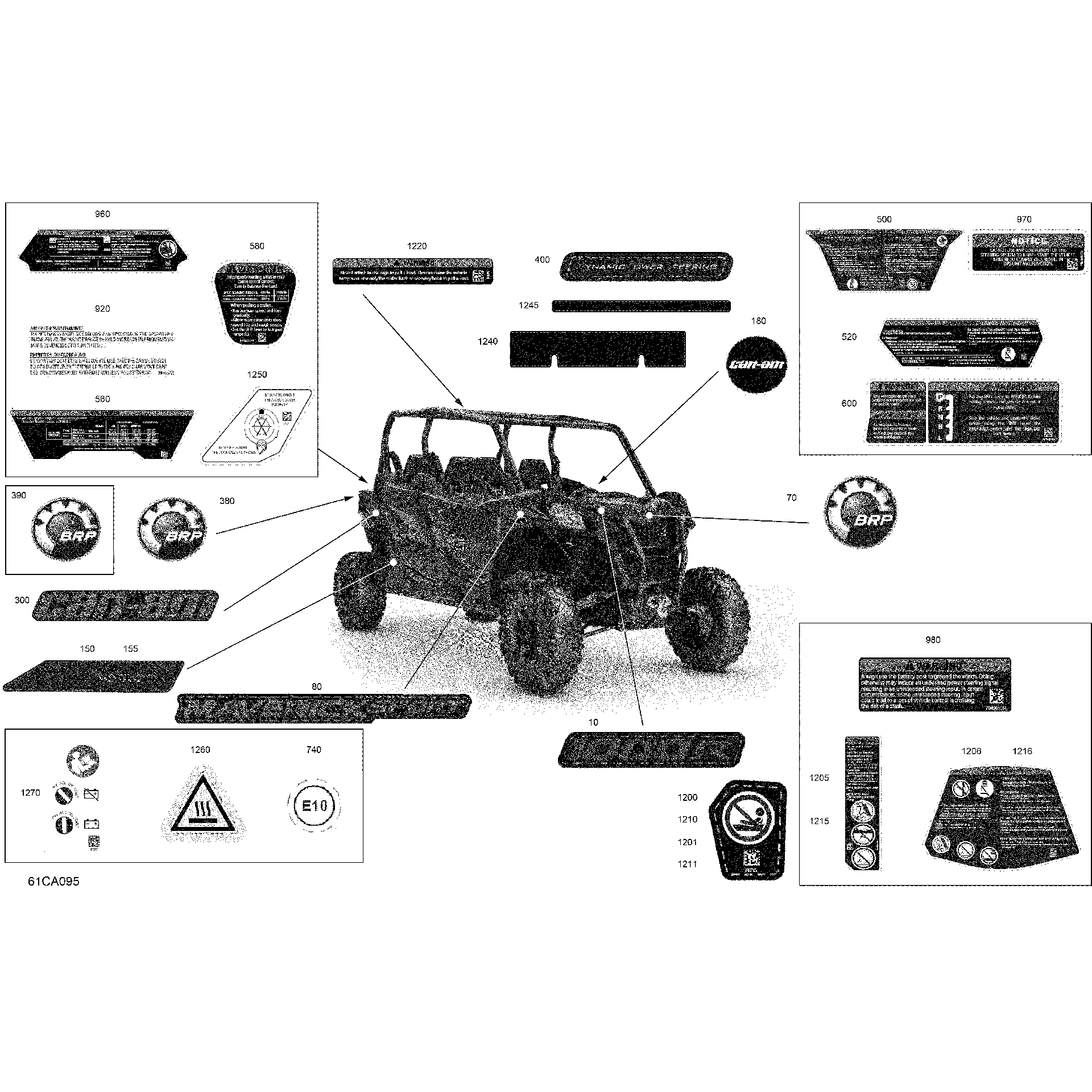 An Image of a Genuine Can-Am Parts Schematic Diagram showing the schematic - BODY - DECALS