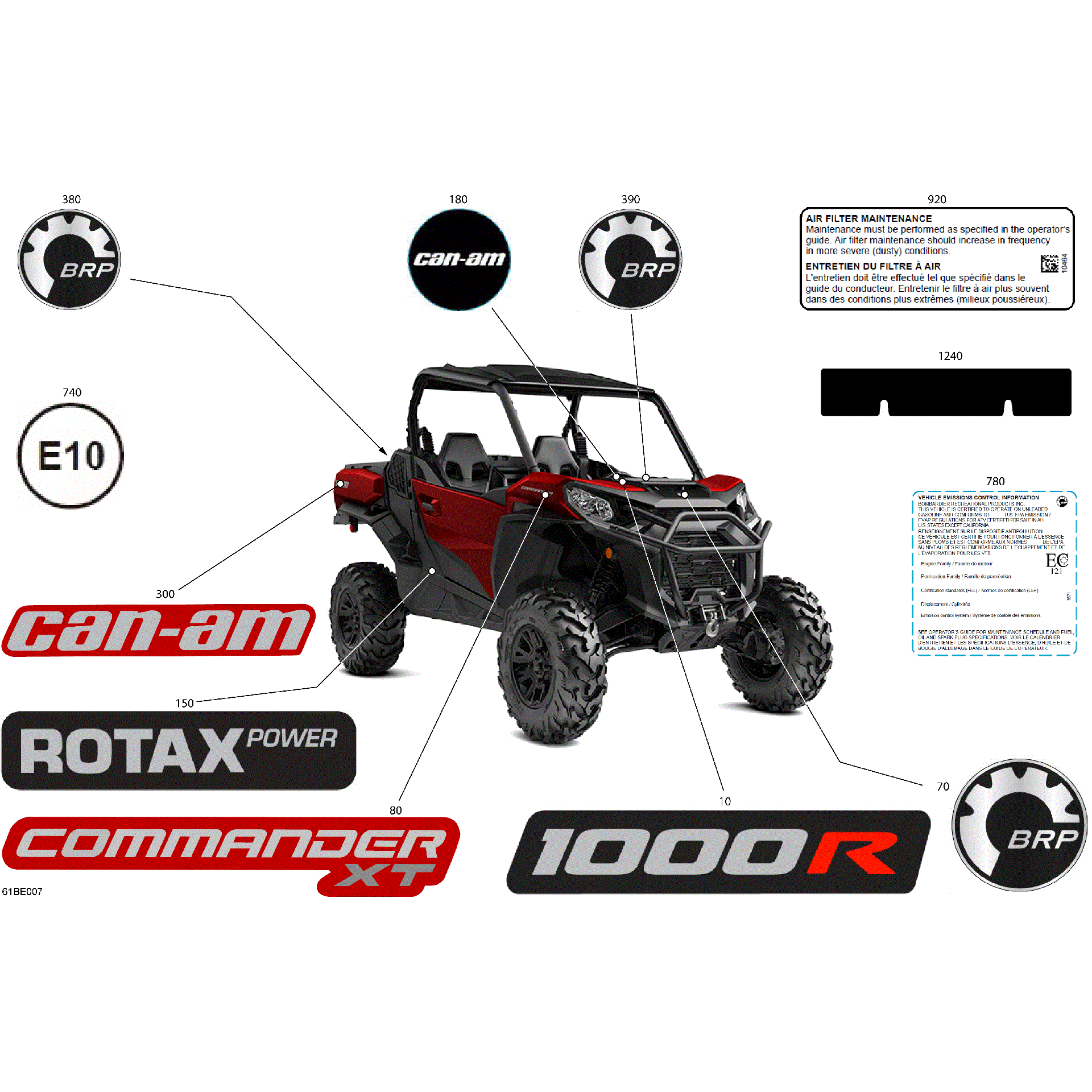 An Image of a Genuine Can-Am Parts Schematic Diagram showing the schematic - BODY - DECALS