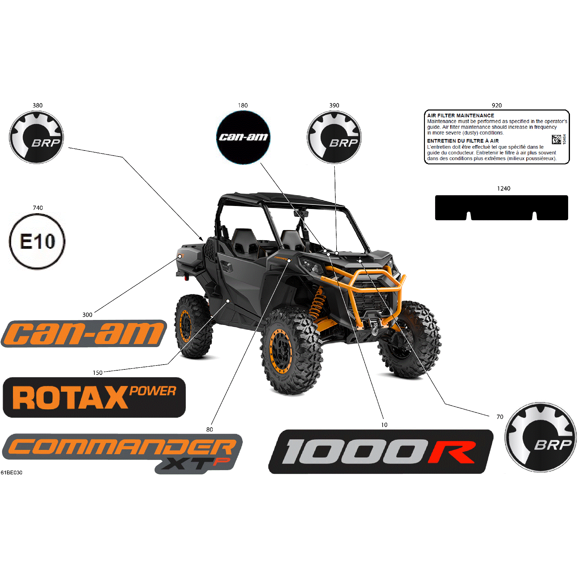 An Image of a Genuine Can-Am Parts Schematic Diagram showing the schematic - BODY - DECALS