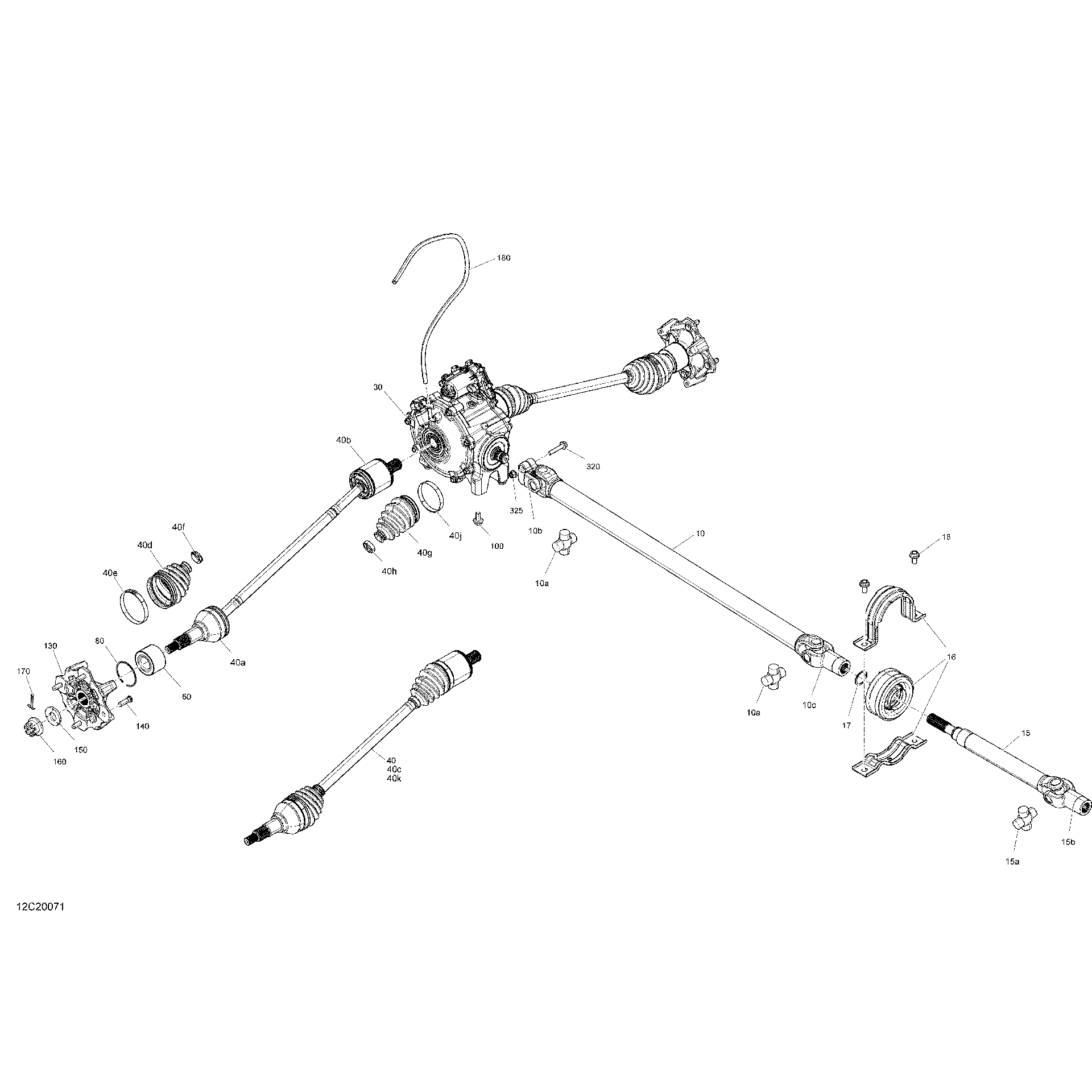 An Image of a Genuine Can-Am Parts Schematic Diagram showing the schematic - FRONT DRIVE - COMMON PARTS - X MR