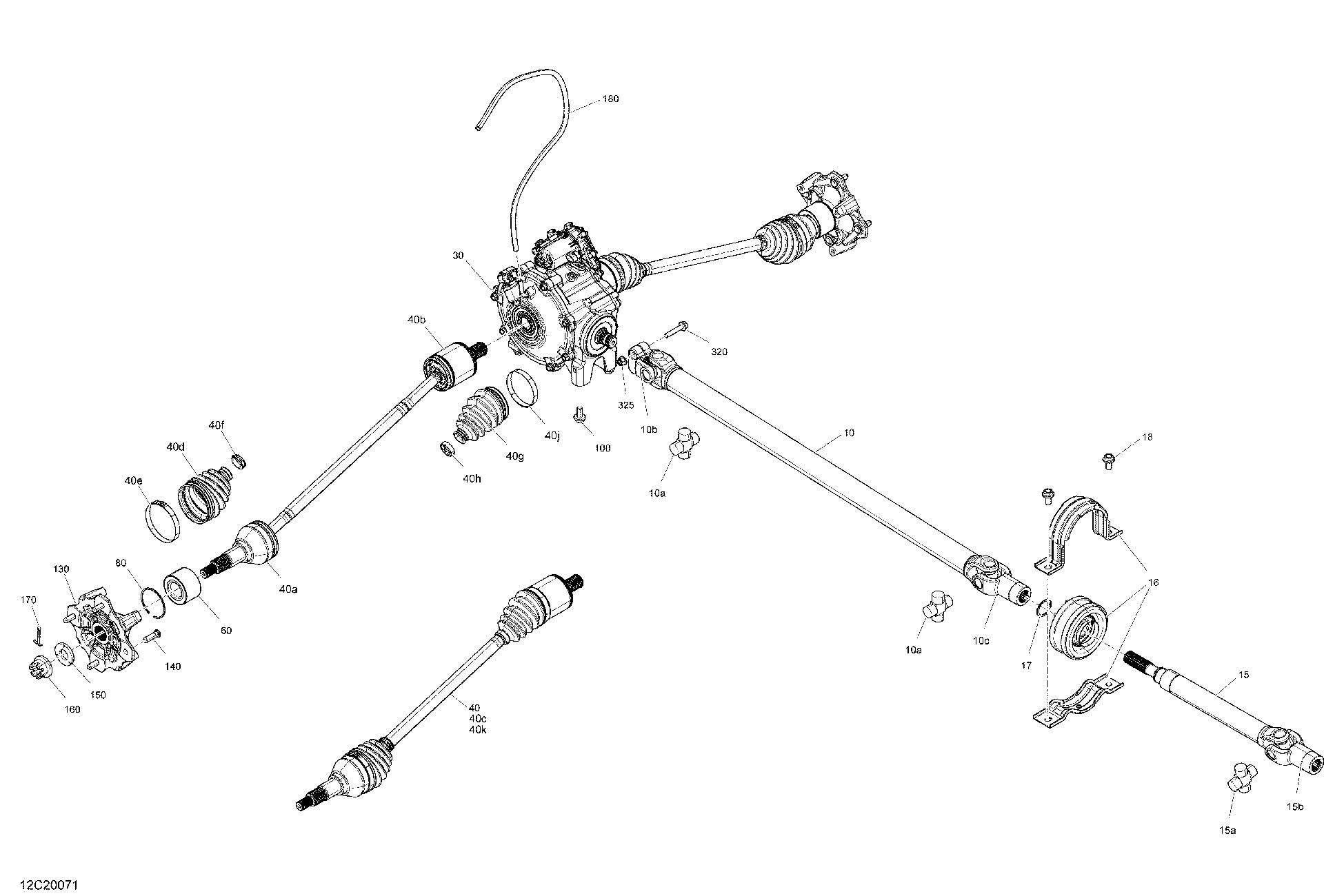 An Image of a Genuine Can-Am Parts Schematic Diagram showing the schematic - FRONT DRIVE - COMMON PARTS - X MR