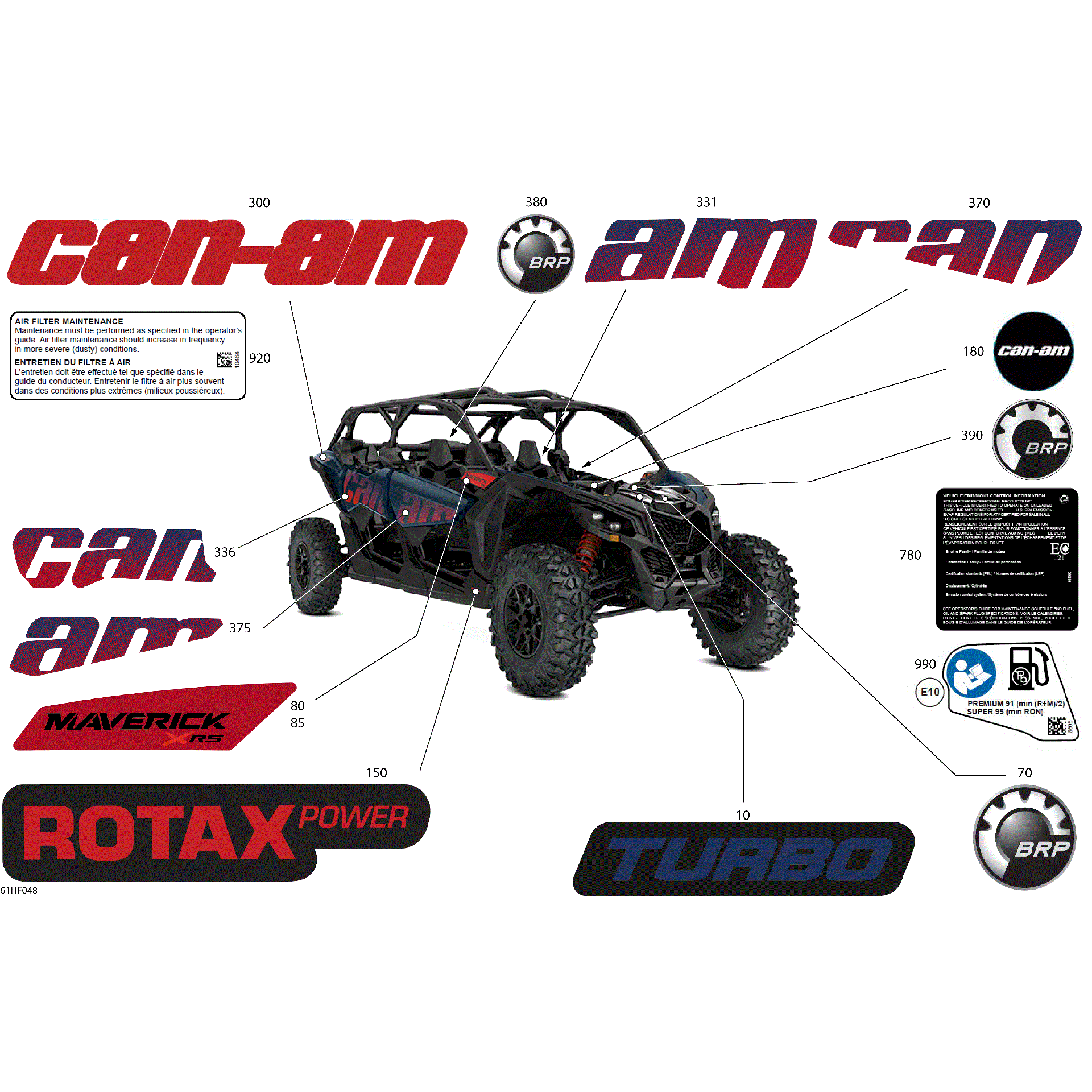An Image of a Genuine Can-Am Parts Schematic Diagram showing the schematic - BODY - DECALS