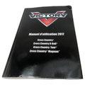 Black softcover 2017 Victory motorcycle owner's manual with red and silver logo and white French text on front.