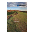 Polaris owner's manual with grassy trail and cloudy sky background, blue logo at top.