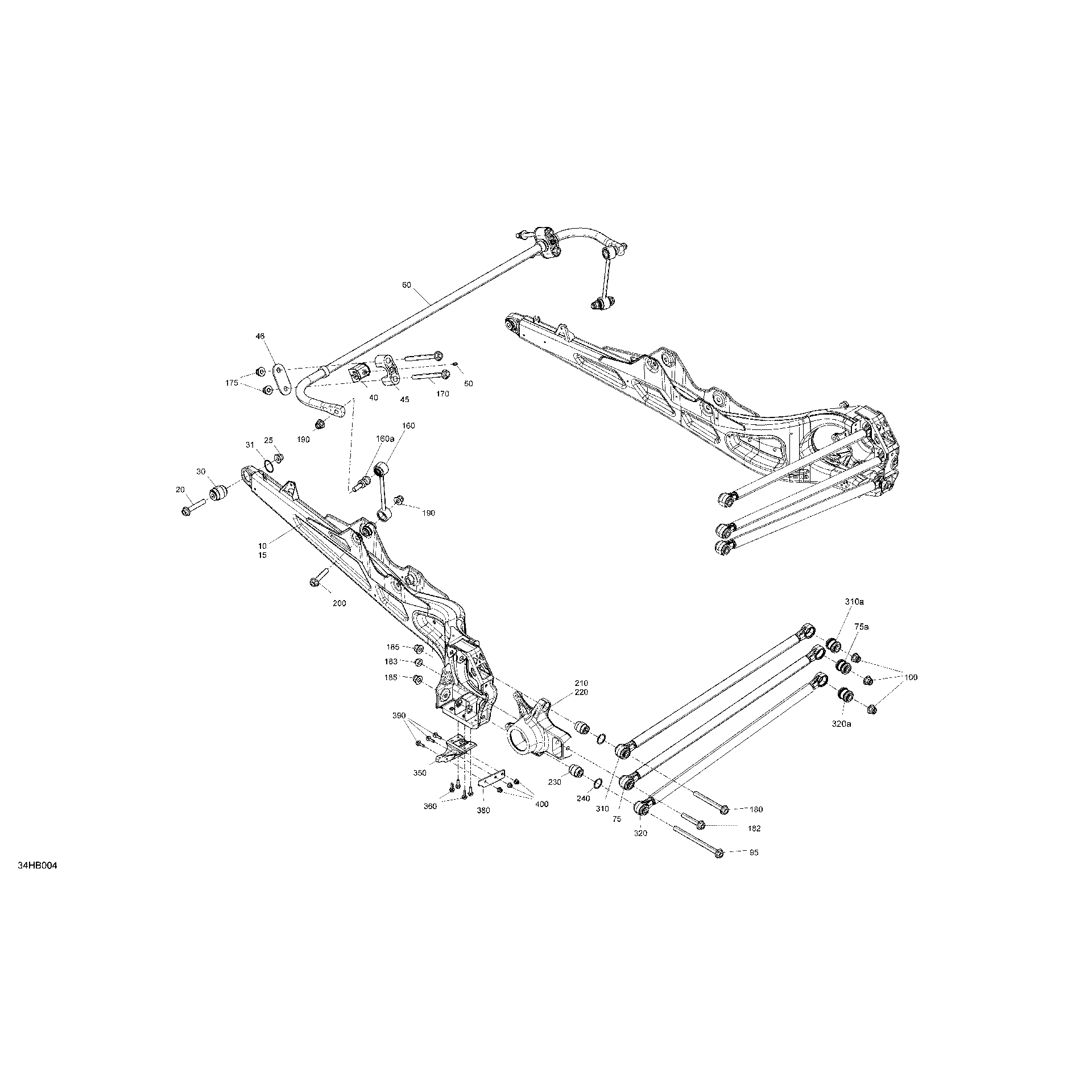 An Image of a Genuine Can-Am Parts Schematic Diagram showing the schematic - SUSPENSION - REAR COMPONENTS