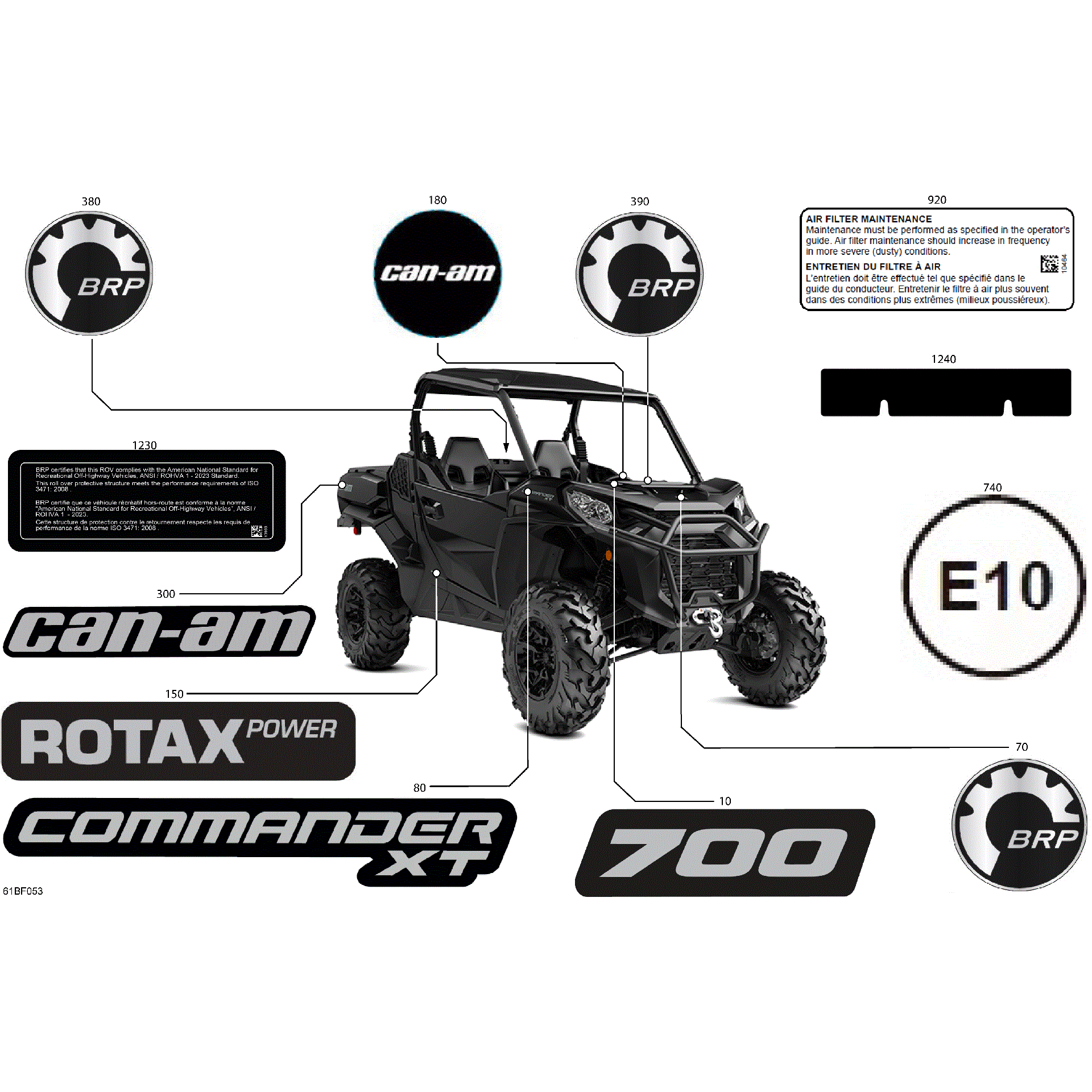 An Image of a Genuine Can-Am Parts Schematic Diagram showing the schematic - BODY - DECALS