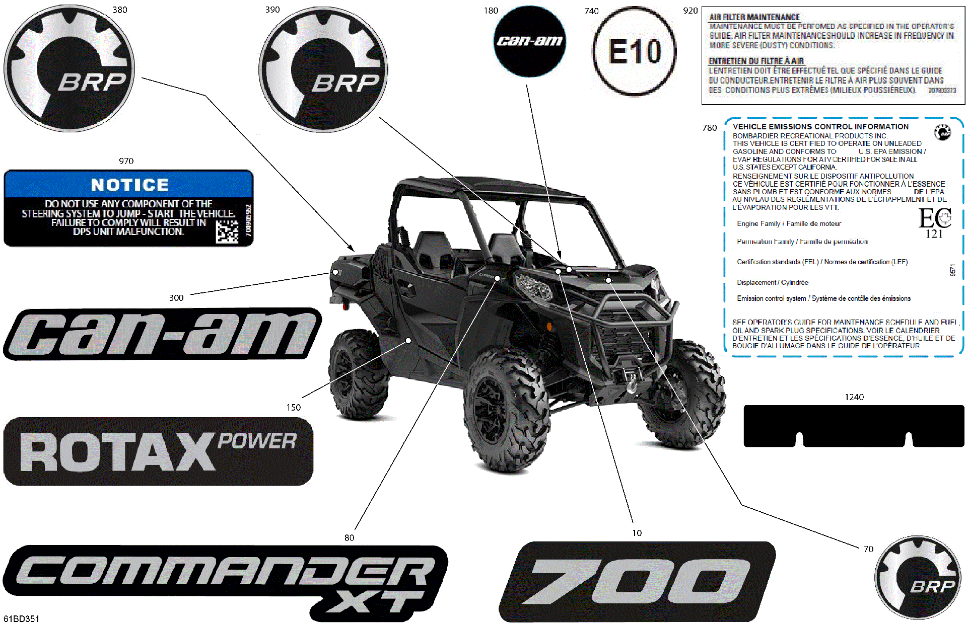 An Image of a Genuine Can-Am Parts Schematic Diagram showing the schematic - BODY - DECALS