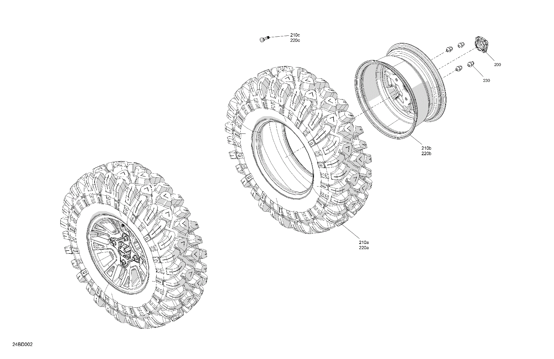 An Image of a Genuine Can-Am Parts Schematic Diagram showing the schematic - DRIVE - FRONT WHEELS