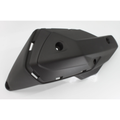 Matte black plastic left hand guard with angular design and mounting holes for CF Moto ATV.
