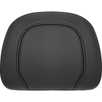 The Indian Roadsofa™ Sissy Bar Pad by Saddlemen is a black, padded leather backrest cushion with black stitching, shown from the front against a white background.