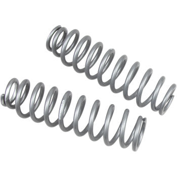 Two Shock Springs Rear Silver by High Lifter, designed as OEM replacements, are placed side by side at a slight angle on a white background.