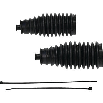 The Replacement Boot Kit by Moose Offroad includes two black rubber accordion-style protective boots and two black zip ties, displayed on a white background—a complete solution for your needs.