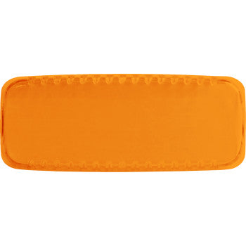 A rectangular, amber Light Cover SR-Q Series by Rigid Industries made of flat polycarbonate with rounded corners and a slightly raised edge for added protection.