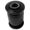 Black cylindrical rubber damper sleeve with a central hole and flanged edges.