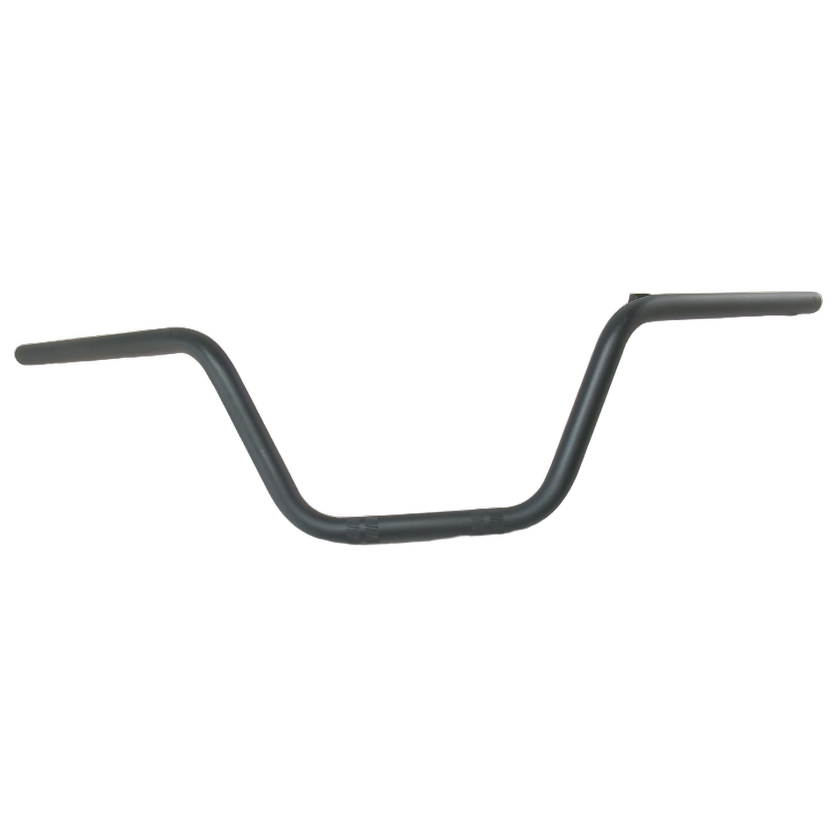 Mist silver and black offroad ATV handlebar with angular bends and textured grips.