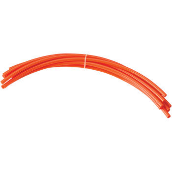Nine curved orange vent hoses from the Moose Offroad Vent Hose Refills Orange 9 Pack are bundled together with a white twist tie against a white background.