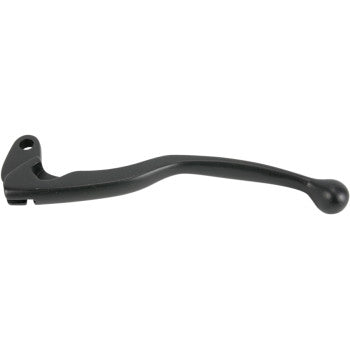 Black matte metal clutch lever with a rounded end and mounting hole for offroad vehicles.