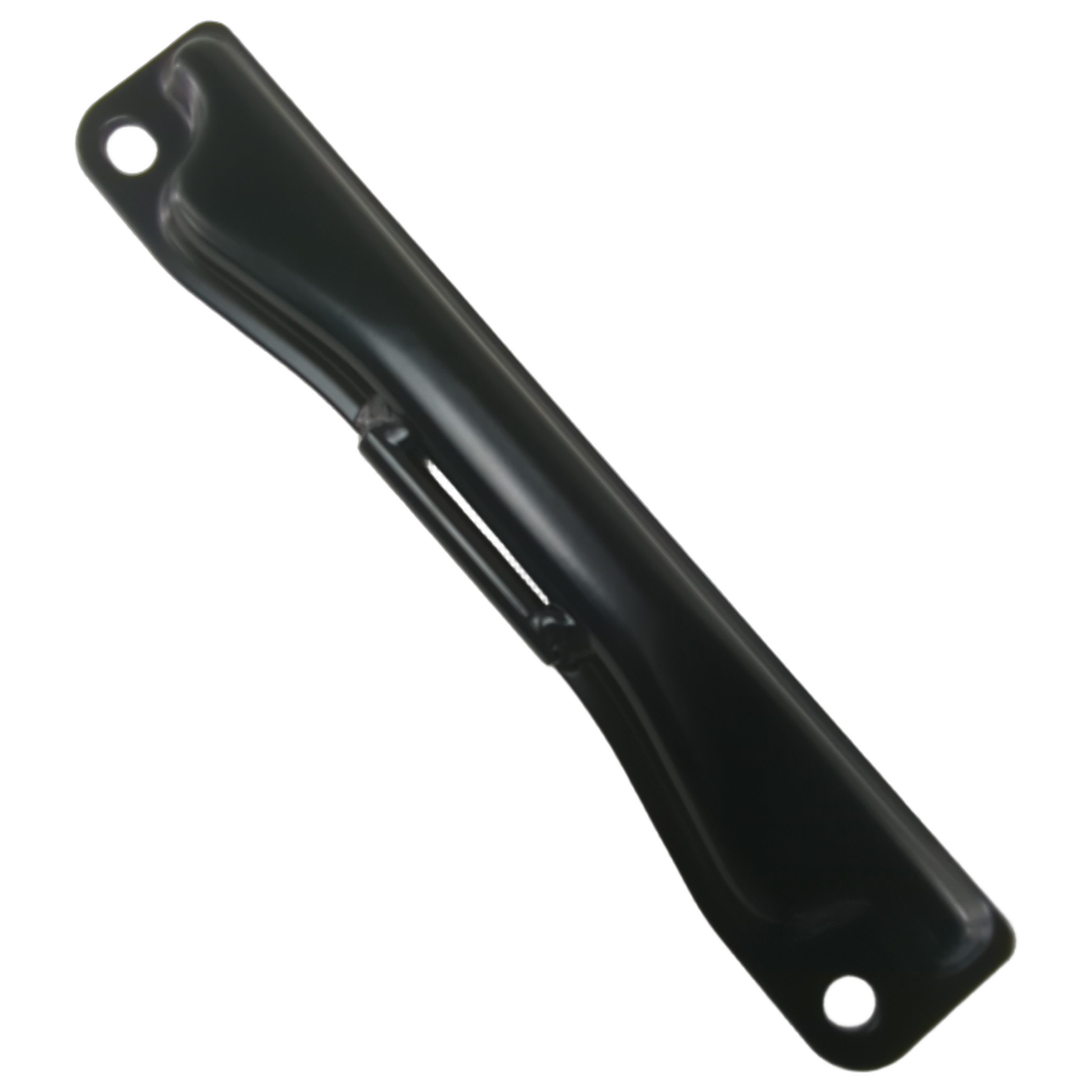 Black metal frame fixing bracket seat with elongated shape and mounting holes on both ends.