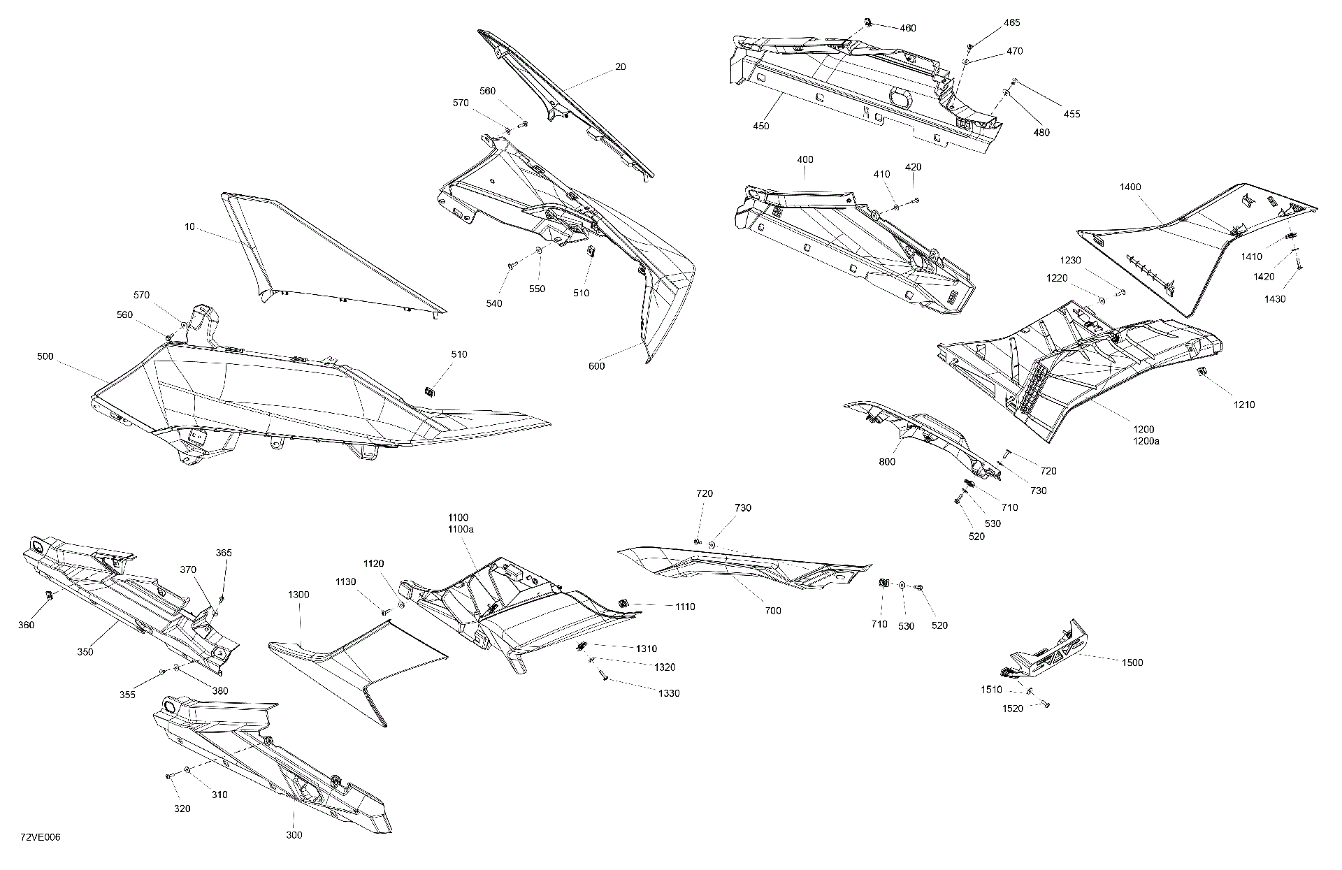 An Image of a Genuine Can-Am Parts Schematic Diagram showing the schematic - BODY - REAR SECTION