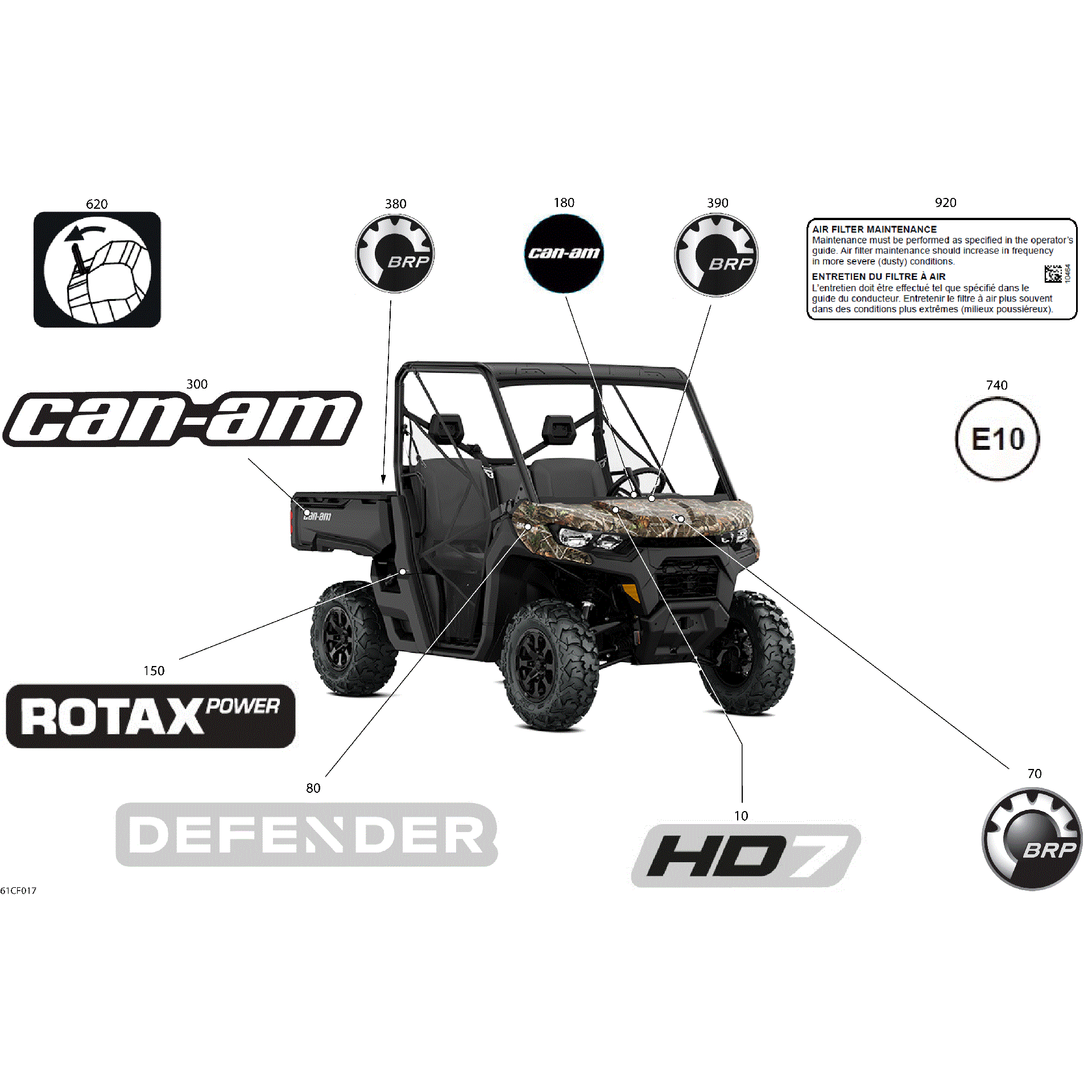 An Image of a Genuine Can-Am Parts Schematic Diagram showing the schematic - BODY - DECALS