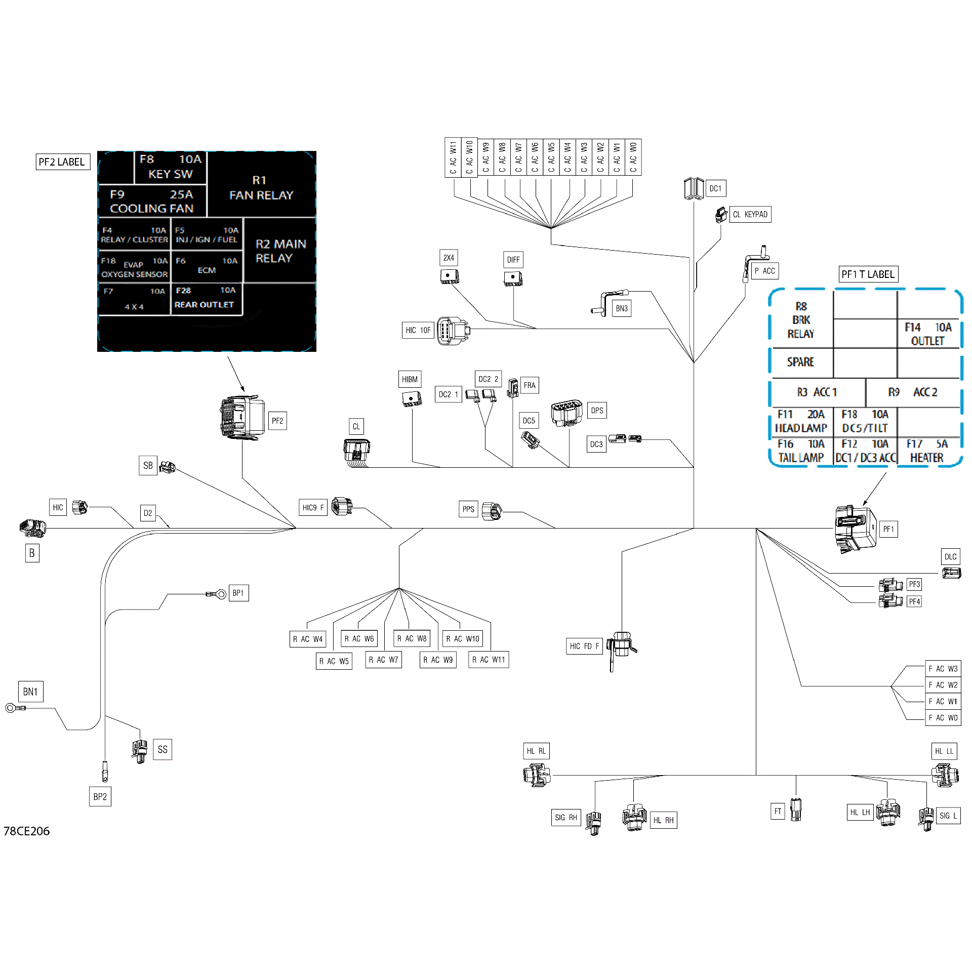 An Image of a Genuine Can-Am Parts Schematic Diagram showing the schematic - ELECTRIC - MAIN HARNESS - 710008773