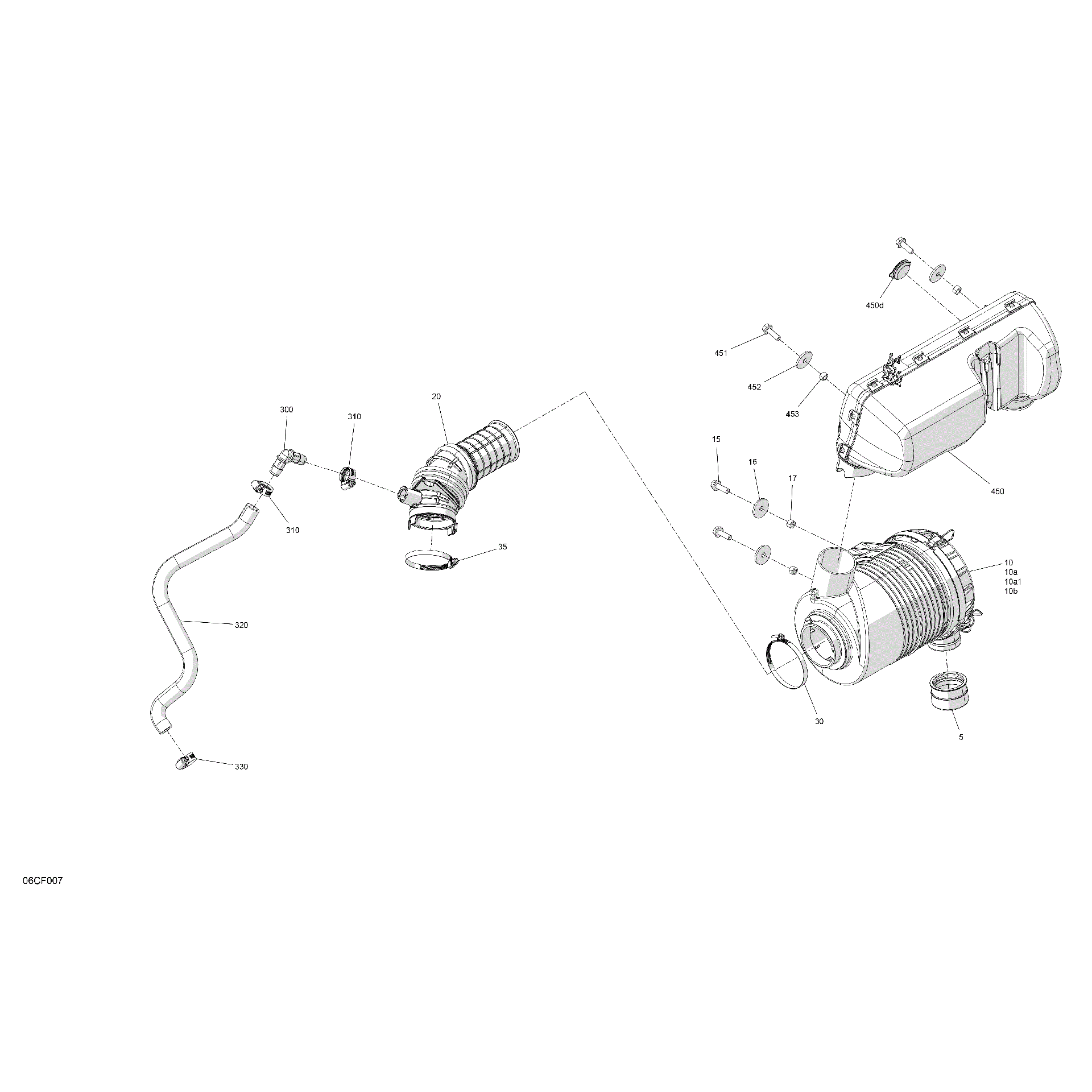 An Image of a Genuine Can-Am Parts Schematic Diagram showing the schematic - ENGINE - AIR INTAKE