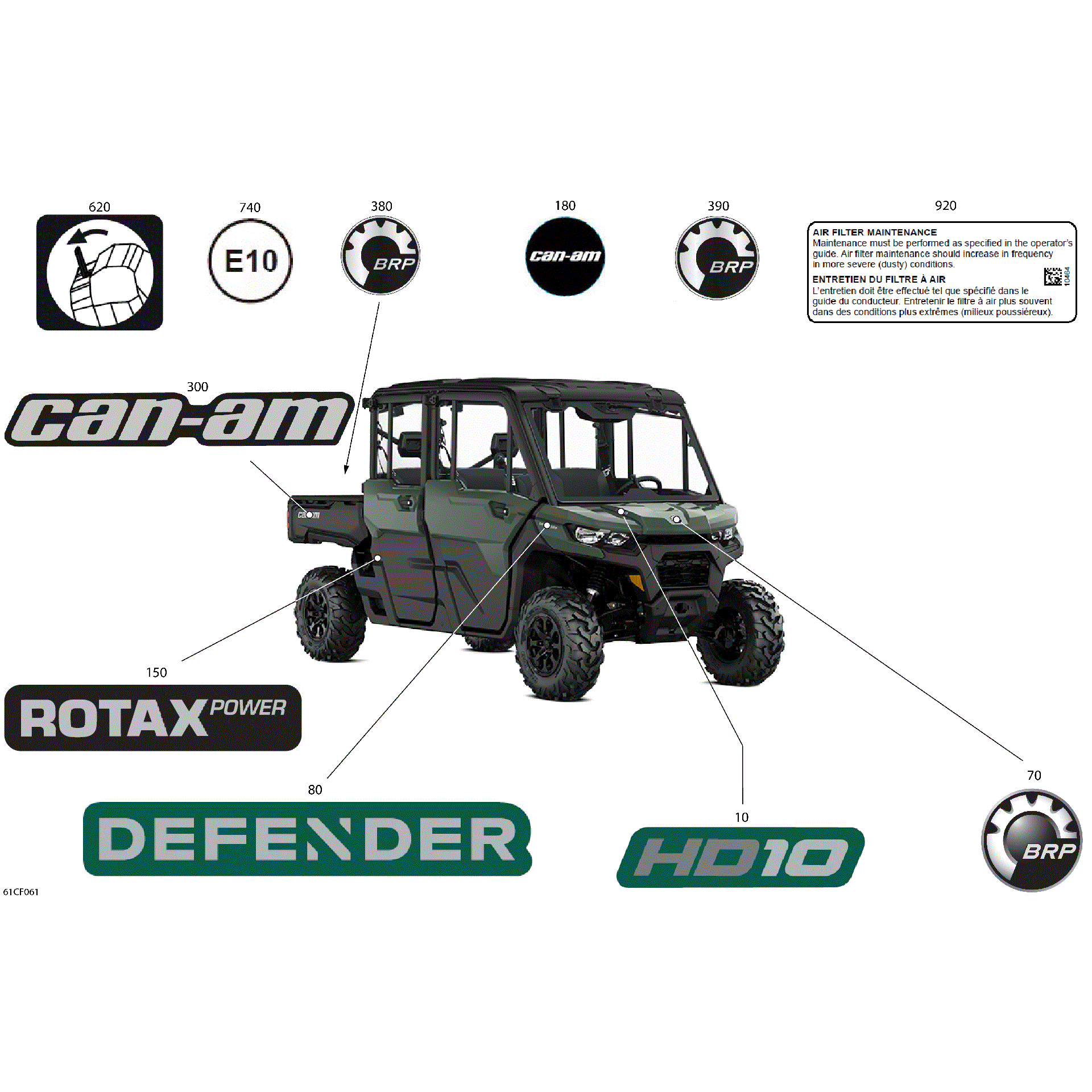 An Image of a Genuine Can-Am Parts Schematic Diagram showing the schematic - BODY - DECALS