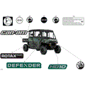 BODY - DECALS - 2026 CAN AM DEFENDER MAX HD10 DPS CAB - COMPASS GREEN - 65" WIDTH - (2)