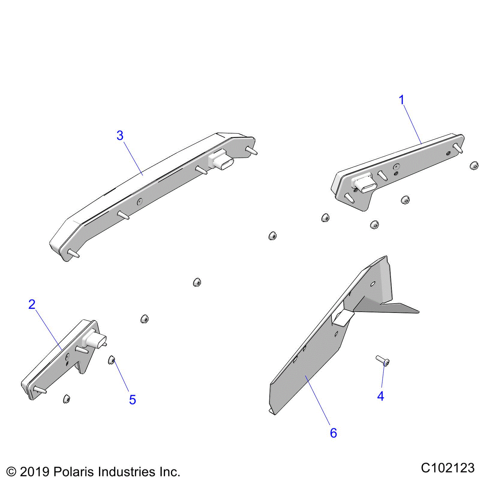 An Image of a Genuine Polaris Parts Schematic Diagram showing the schematic - ELECTRICAL: TAILLIGHTS - 2020 POLARIS SPORTSMAN XP 1000 48" TRAIL