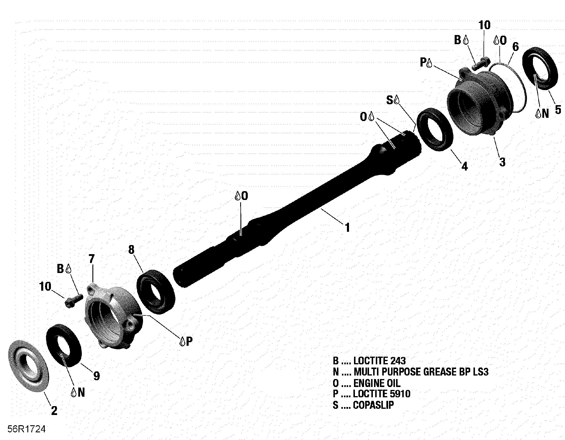 An Image of a Genuine Can-Am Parts Schematic Diagram showing the schematic - DRIVE SHAFT - HD10