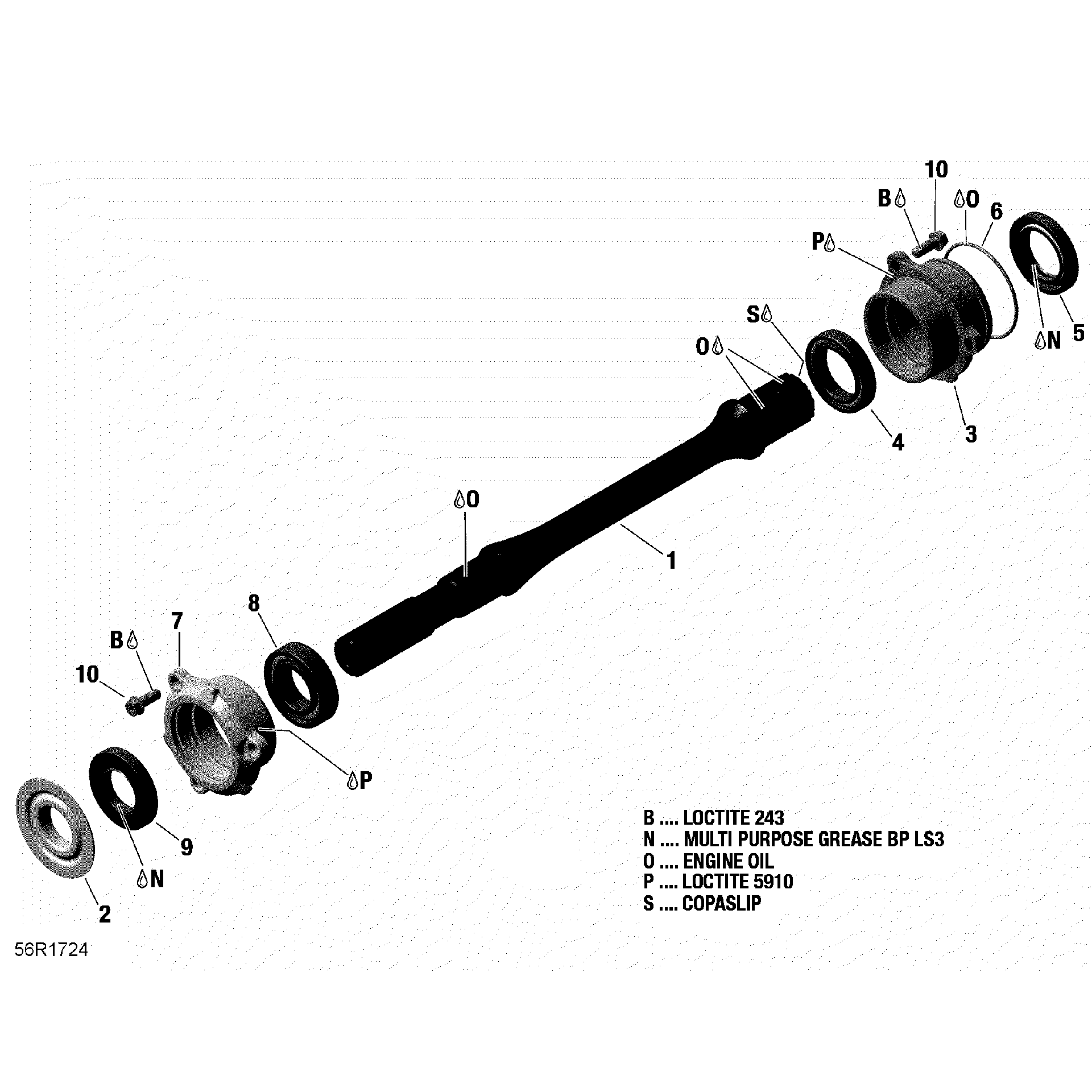 An Image of a Genuine Can-Am Parts Schematic Diagram showing the schematic - DRIVE SHAFT - HD10
