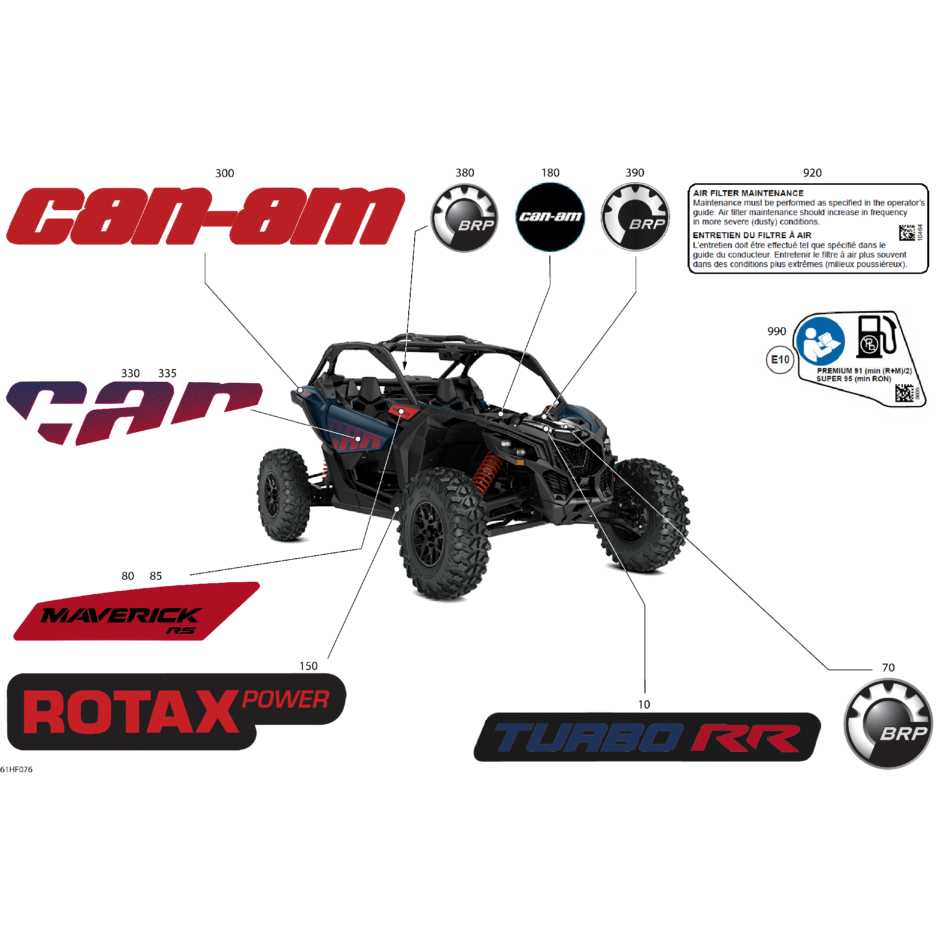 An Image of a Genuine Can-Am Parts Schematic Diagram showing the schematic - BODY - DECALS