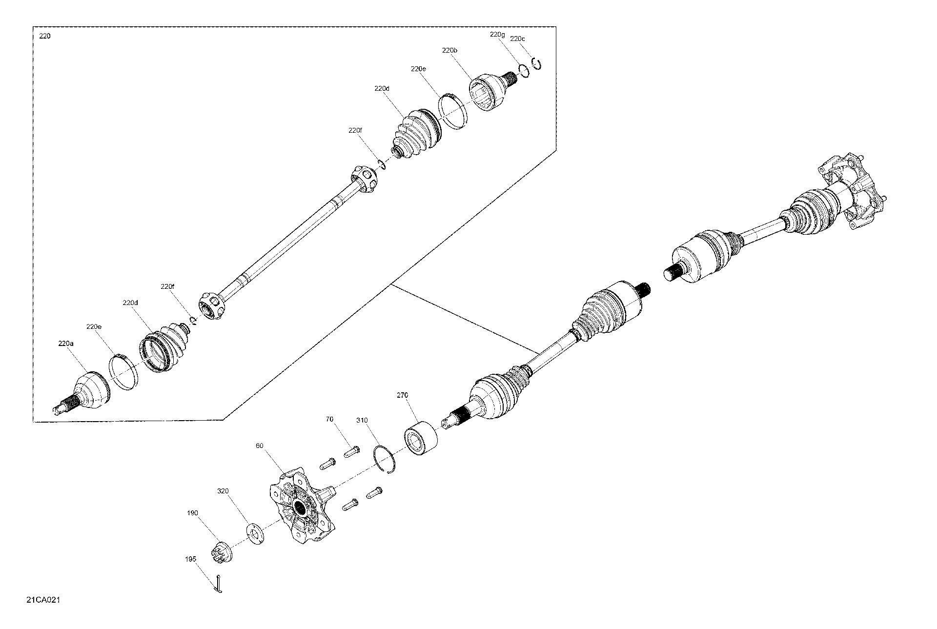 An Image of a Genuine Can-Am Parts Schematic Diagram showing the schematic - DRIVE - REAR SECTION - COMMON PARTS