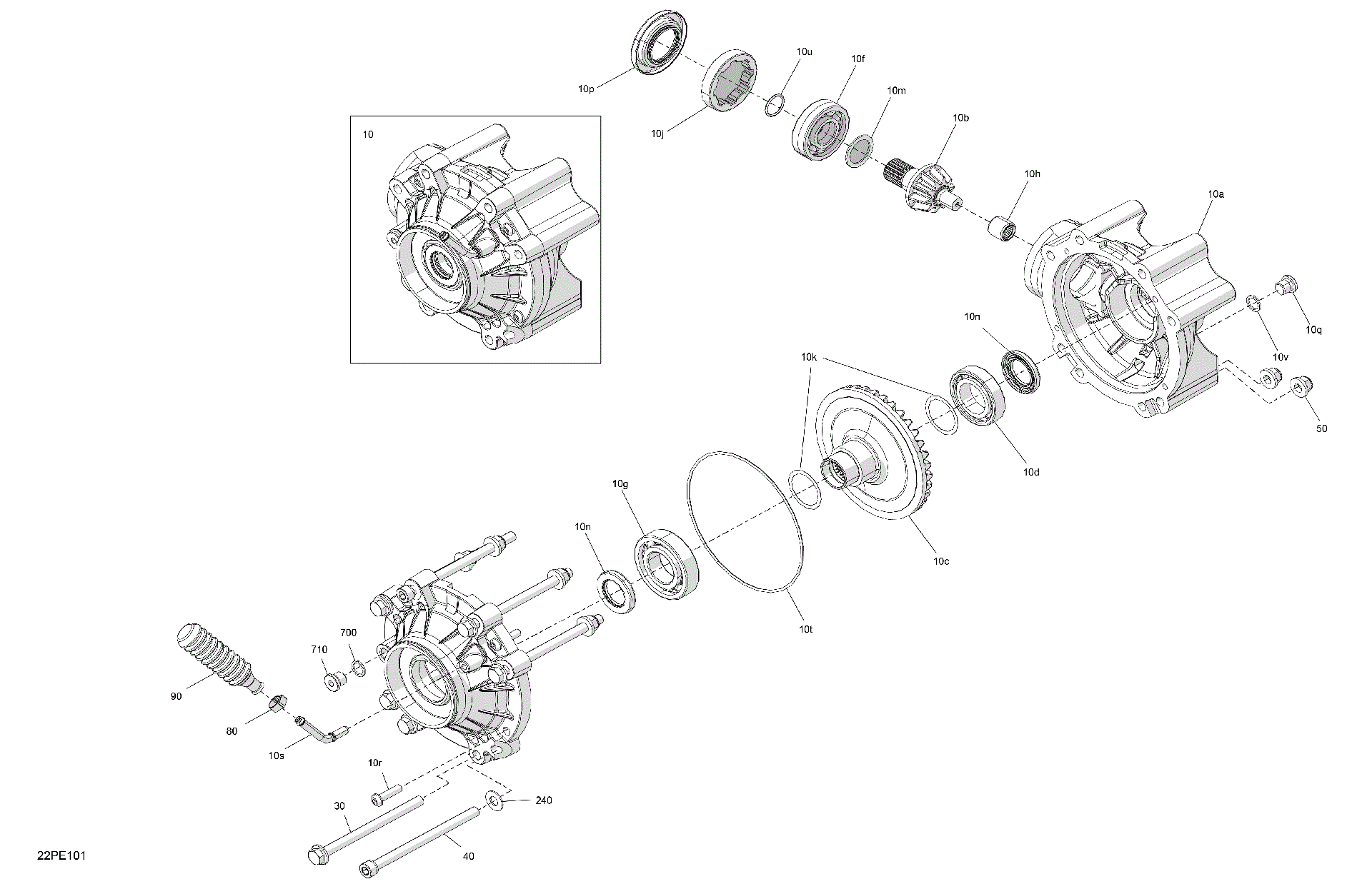 An Image of a Genuine Can-Am Parts Schematic Diagram showing the schematic - DRIVE - FINAL DRIVE UNIT