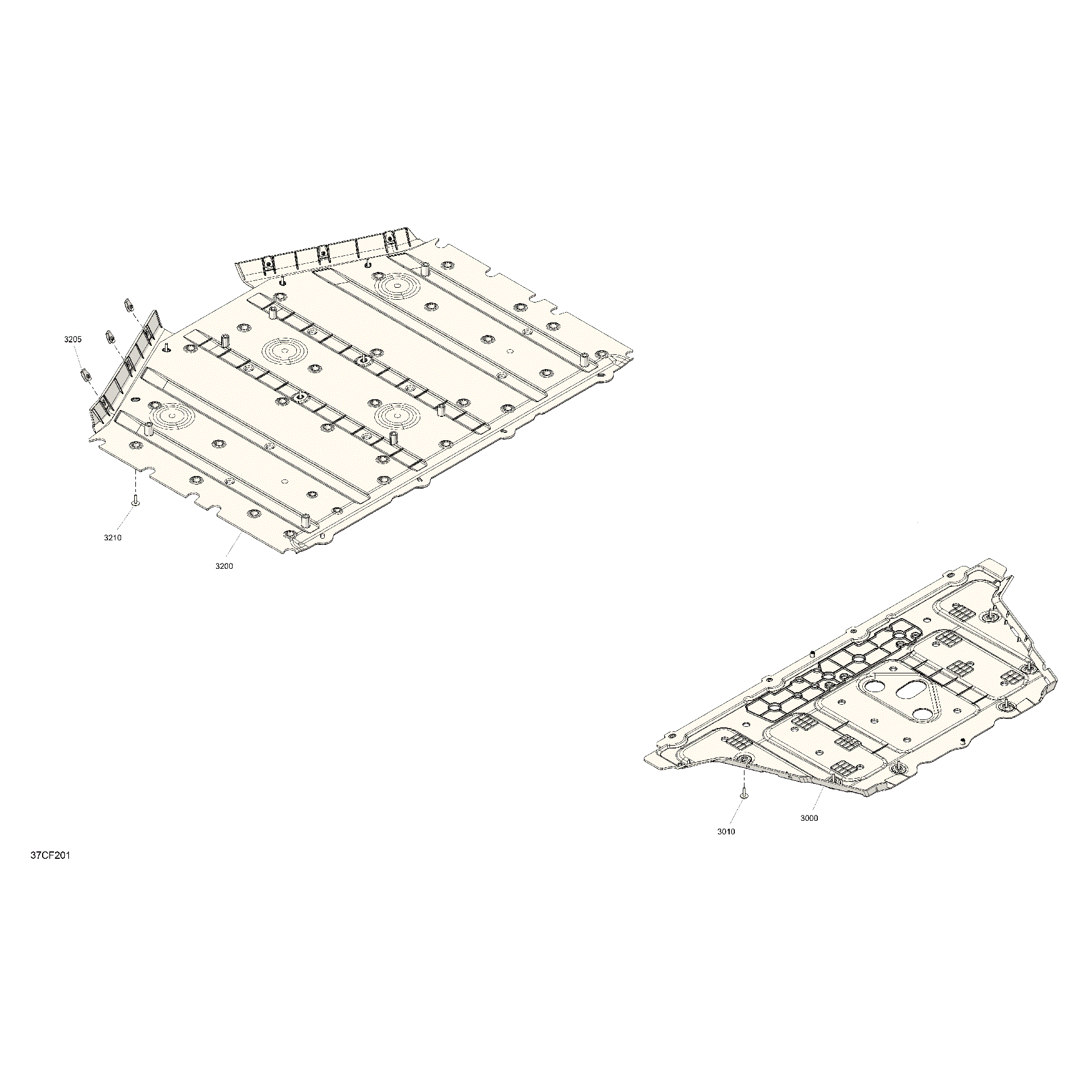 An Image of a Genuine Can-Am Parts Schematic Diagram showing the schematic - BODY - SKID PLATE