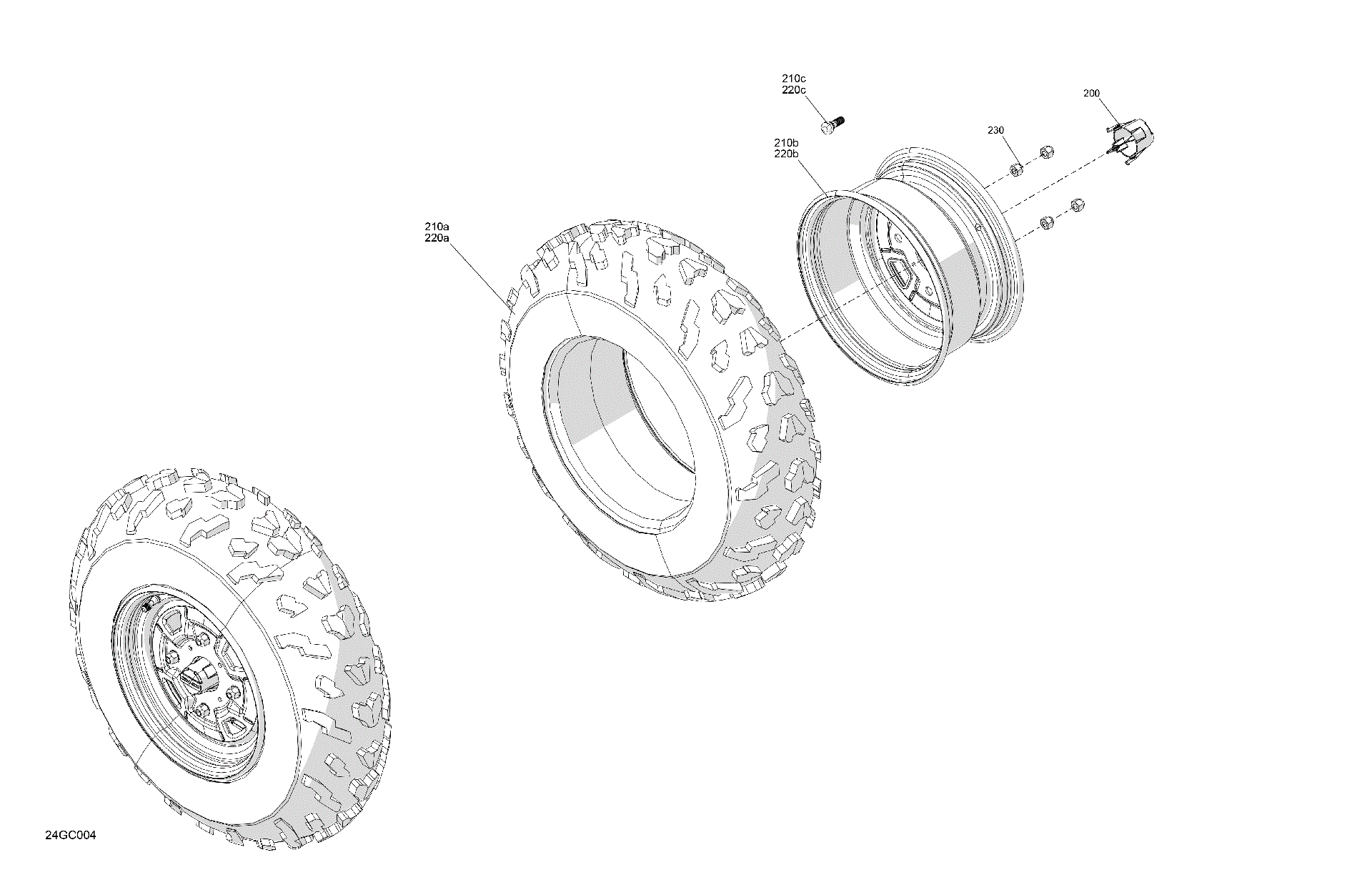 An Image of a Genuine Can-Am Parts Schematic Diagram showing the schematic - DRIVE - FRONT WHEELS