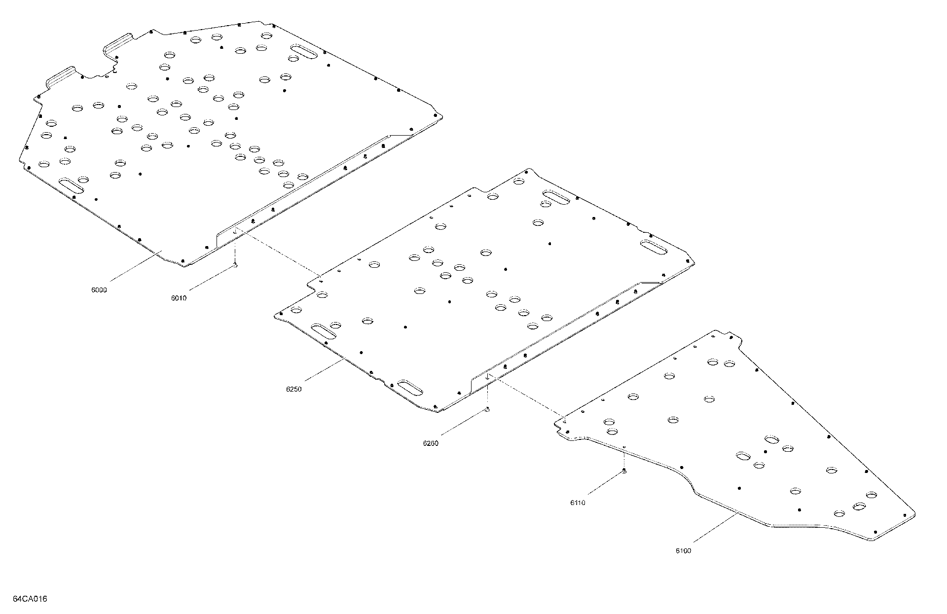 An Image of a Genuine Can-Am Parts Schematic Diagram showing the schematic - BODY - SKID PLATE - X RS