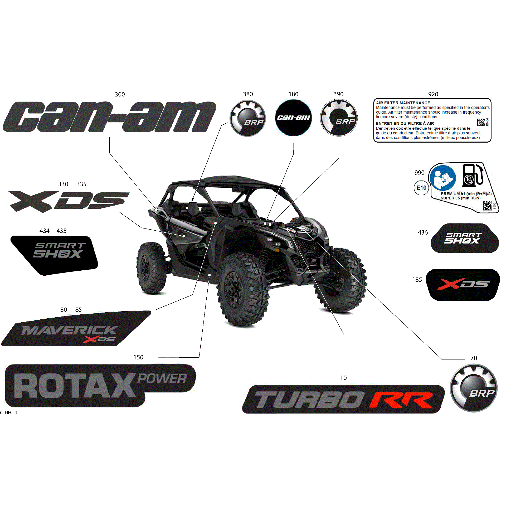 An Image of a Genuine Can-Am Parts Schematic Diagram showing the schematic - BODY - DECALS