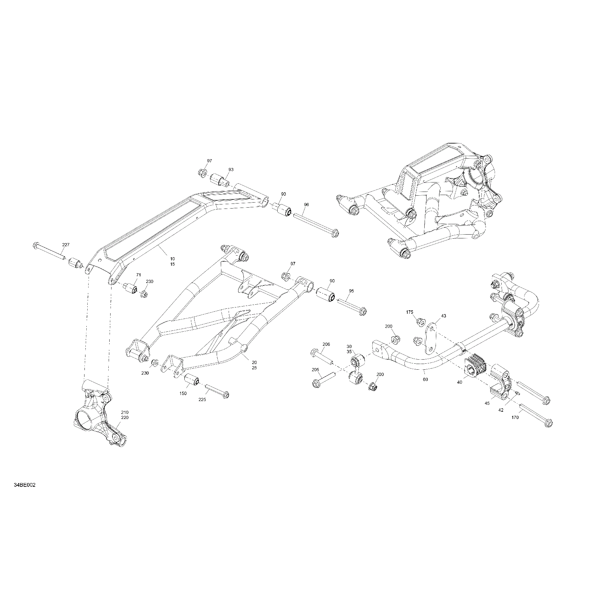 An Image of a Genuine Can-Am Parts Schematic Diagram showing the schematic - SUSPENSION - REAR COMPONENTS