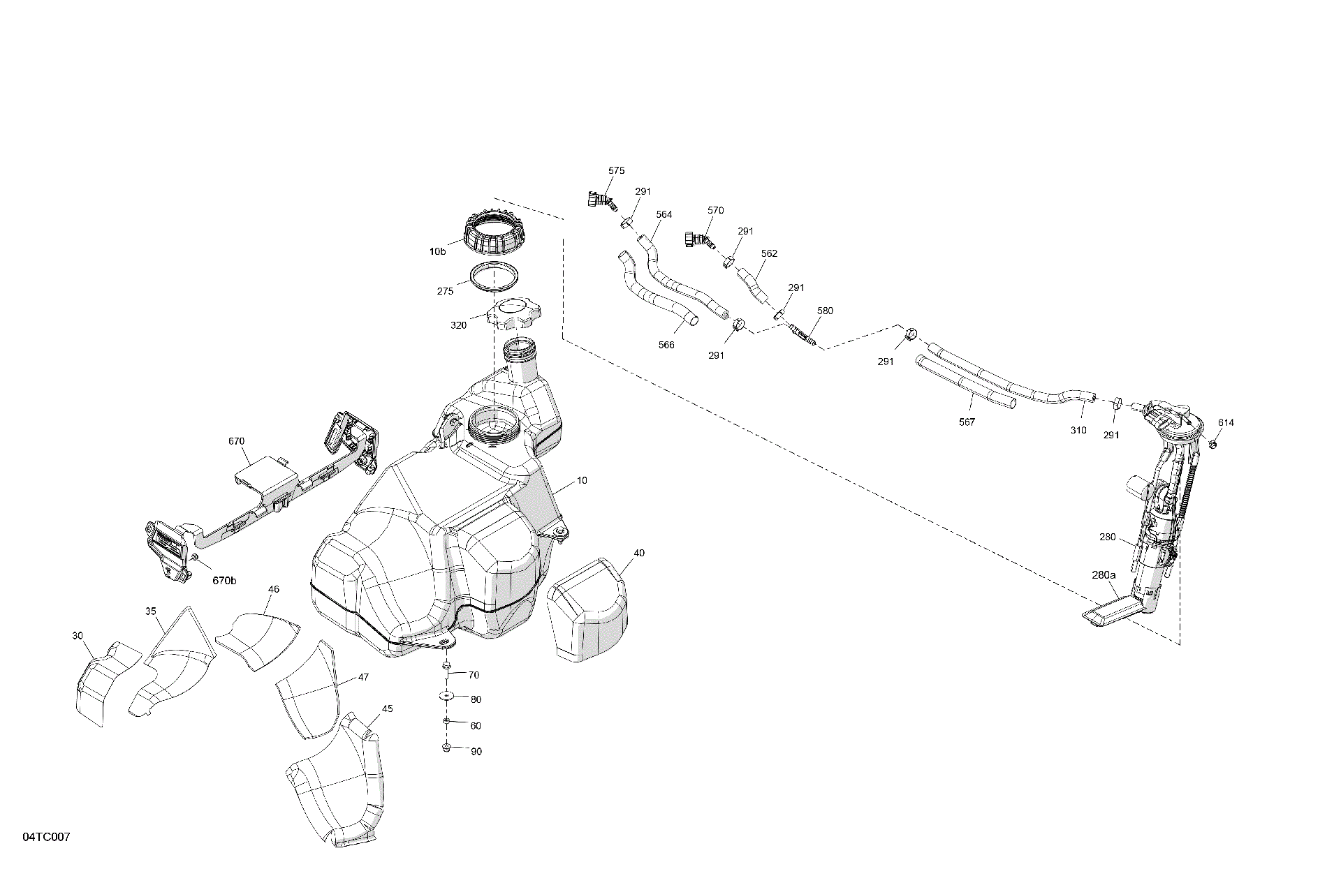 An Image of a Genuine Can-Am Parts Schematic Diagram showing the schematic - ENGINE - FUEL