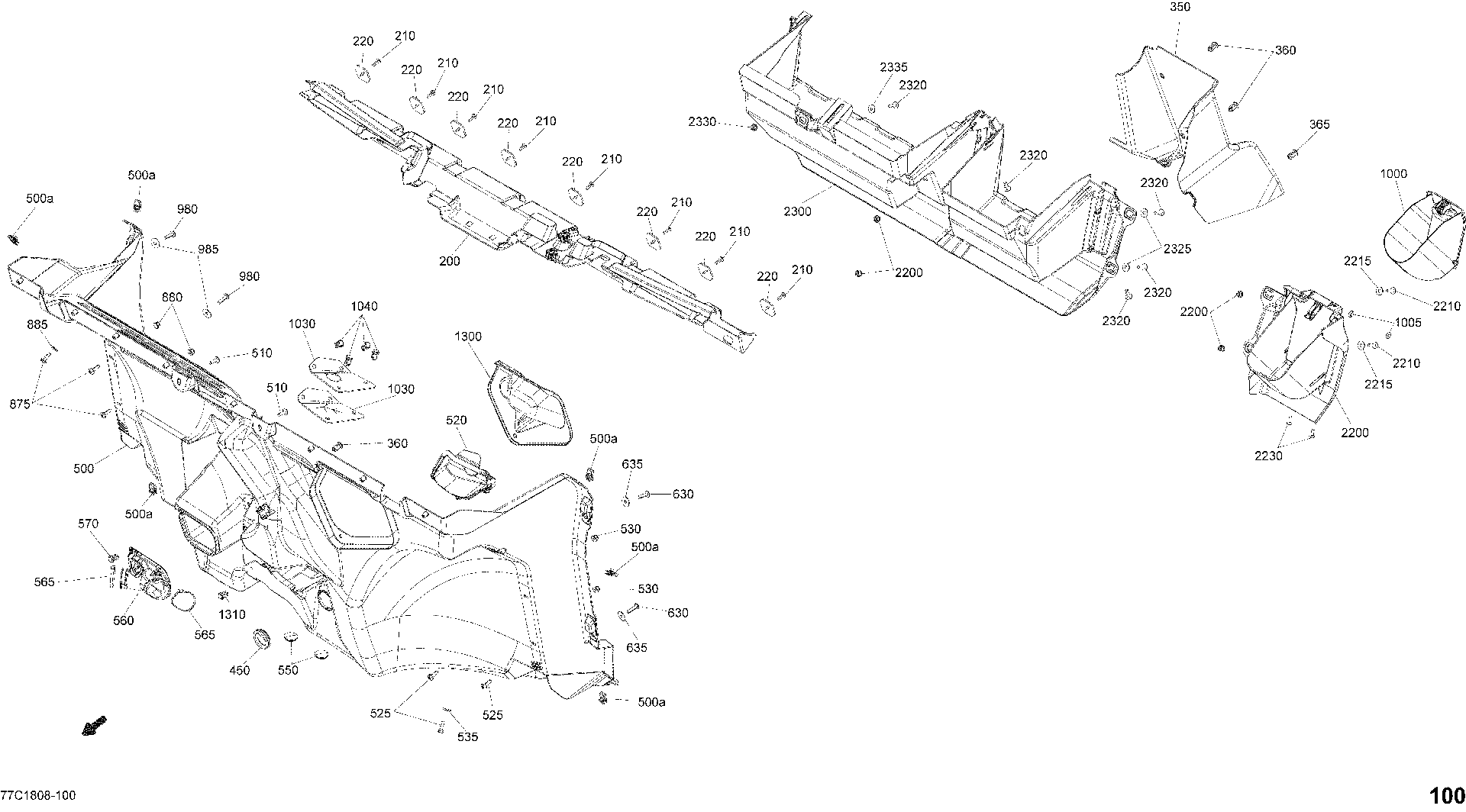 An Image of a Genuine Can-Am Parts Schematic Diagram showing the schematic - CAB INTERIOR FRONT PART DEFENDER MAX