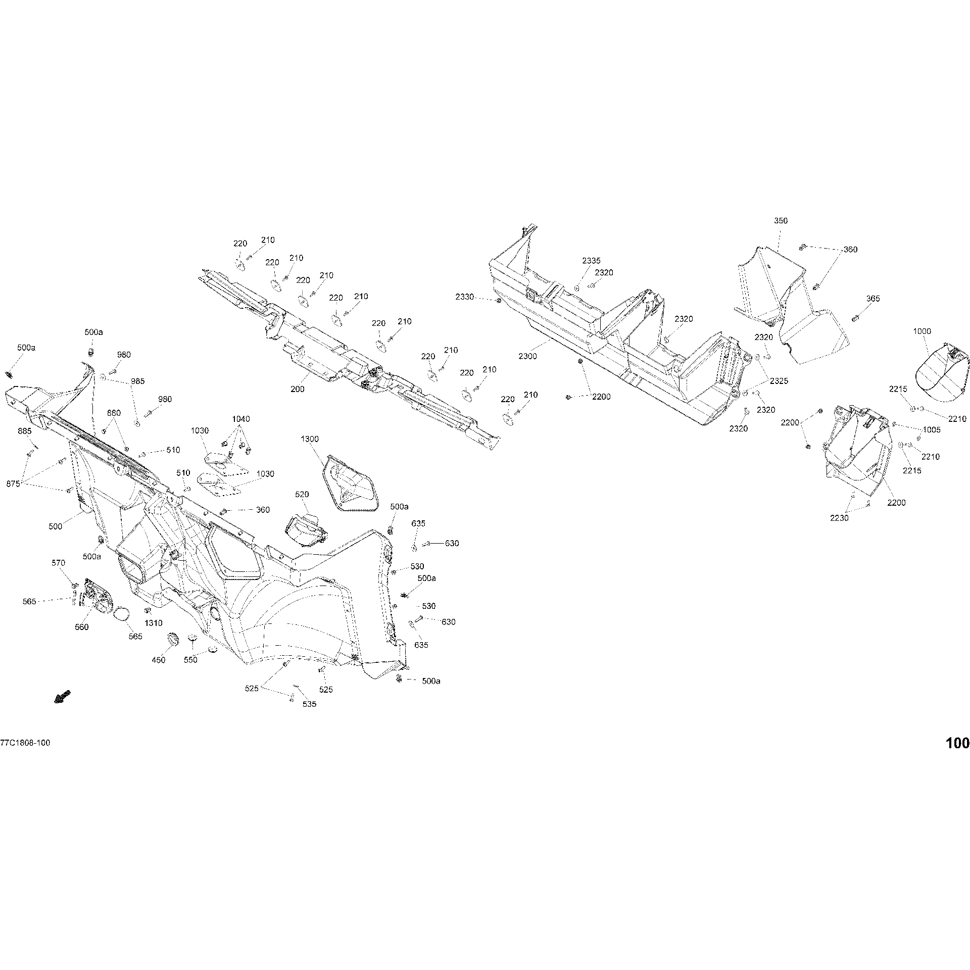 An Image of a Genuine Can-Am Parts Schematic Diagram showing the schematic - CAB INTERIOR FRONT PART DEFENDER MAX