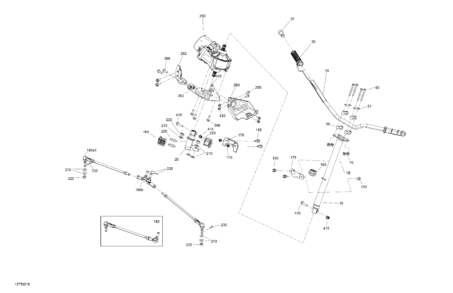 An Image of a Genuine Can-Am Parts Schematic Diagram showing the schematic - MECHANIC - STEERING