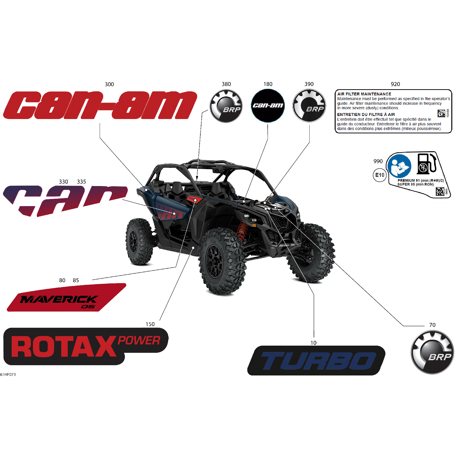 An Image of a Genuine Can-Am Parts Schematic Diagram showing the schematic - BODY - DECALS