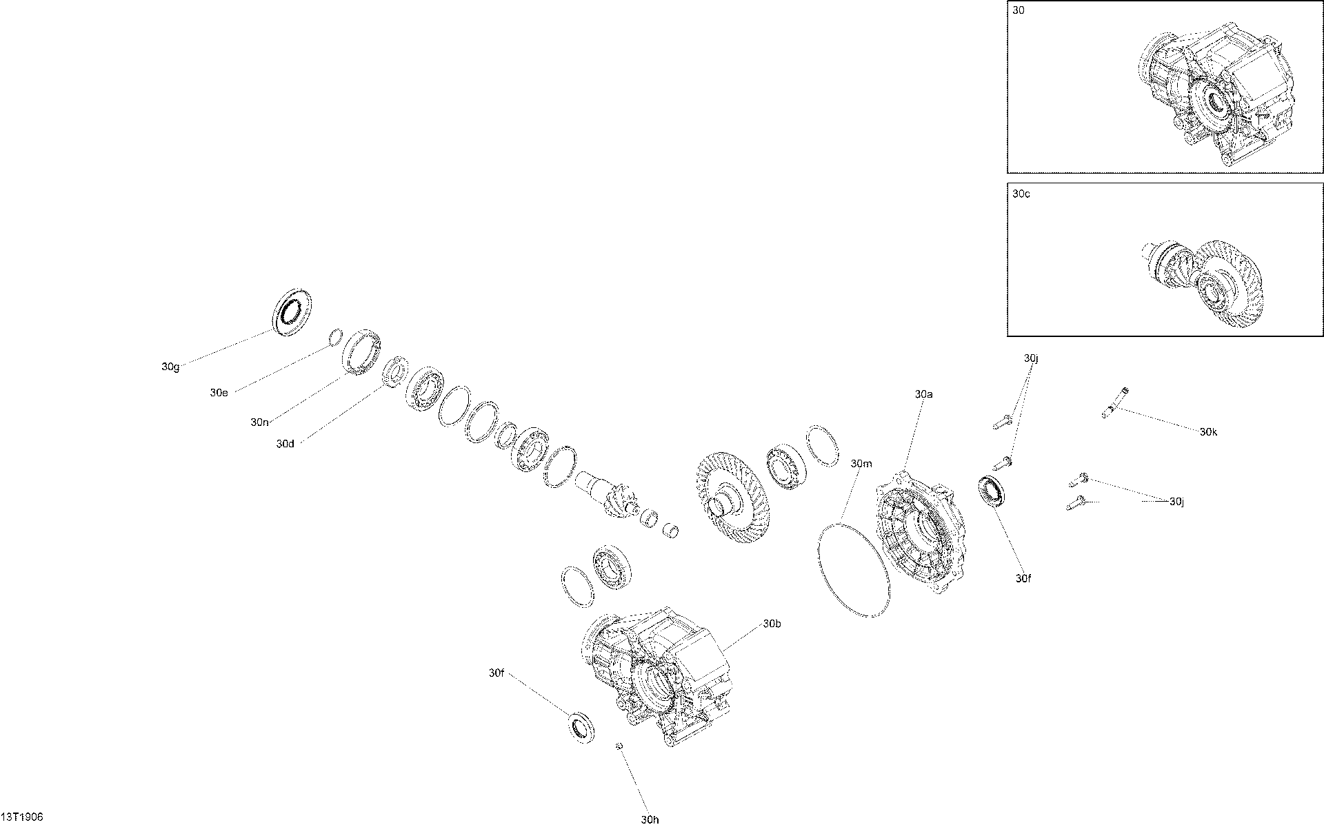 An Image of a Genuine Can-Am Parts Schematic Diagram showing the schematic - REAR DRIVE - FINAL DRIVE UNIT
