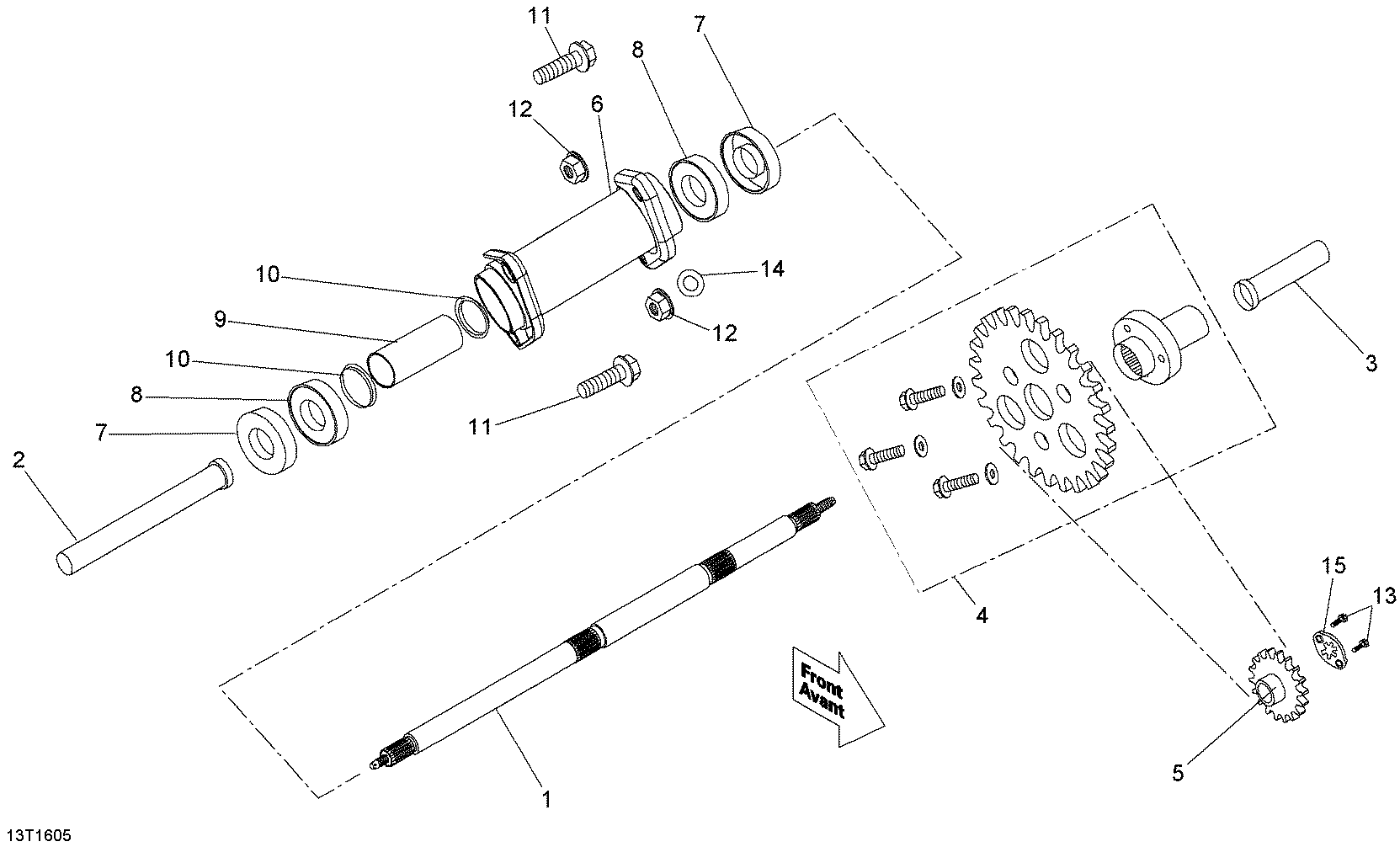 An Image of a Genuine Can-Am Parts Schematic Diagram showing the schematic - DRIVE SYSTEM REAR