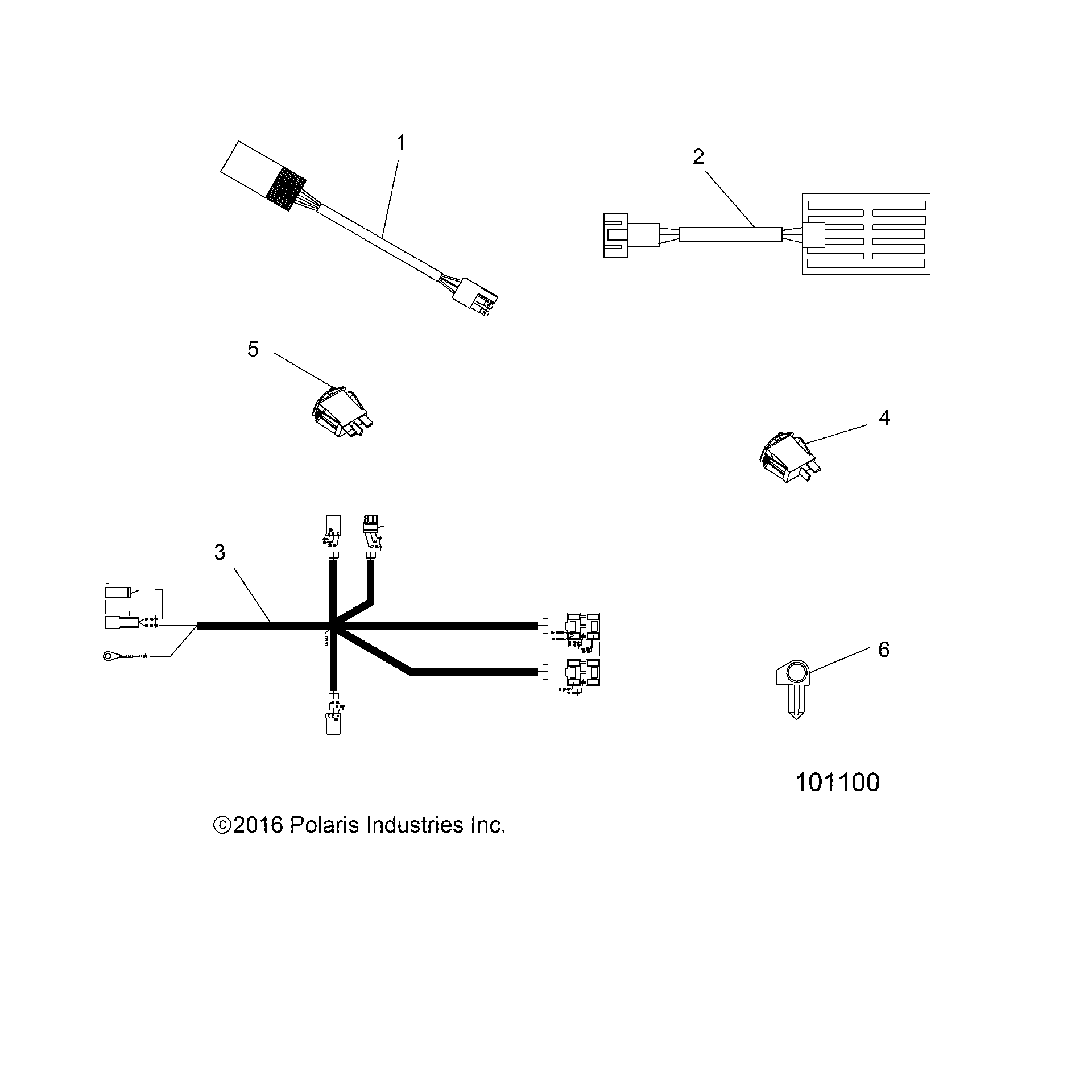 An Image of a Genuine Polaris Parts Schematic Diagram showing the schematic - ELECTRICAL: HAND and THUMB WARMERS - 2017 POLARIS SPORTSMAN XP 1000