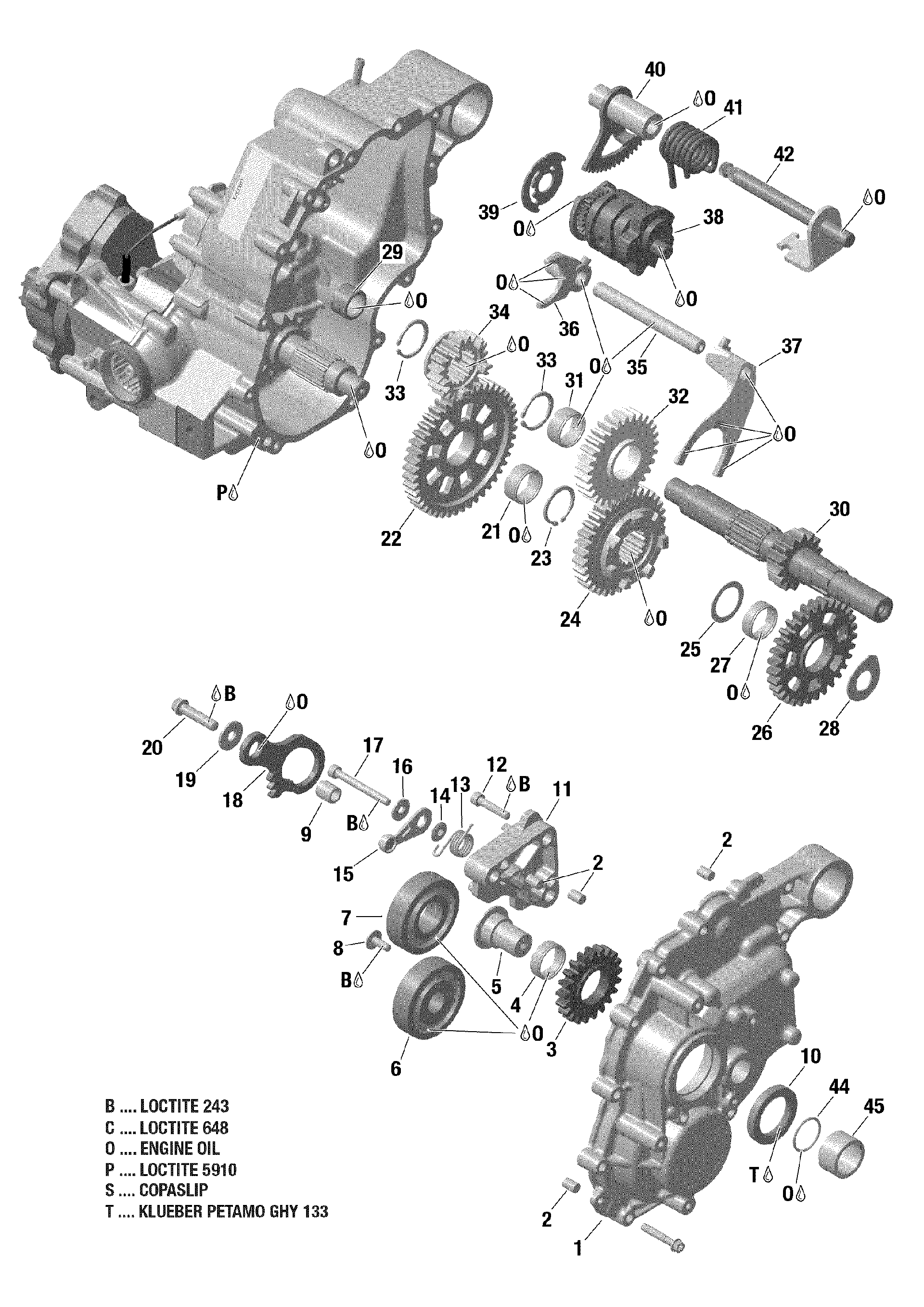 An Image of a Genuine Can-Am Parts Schematic Diagram showing the schematic - GEAR BOX 2 - 420685398