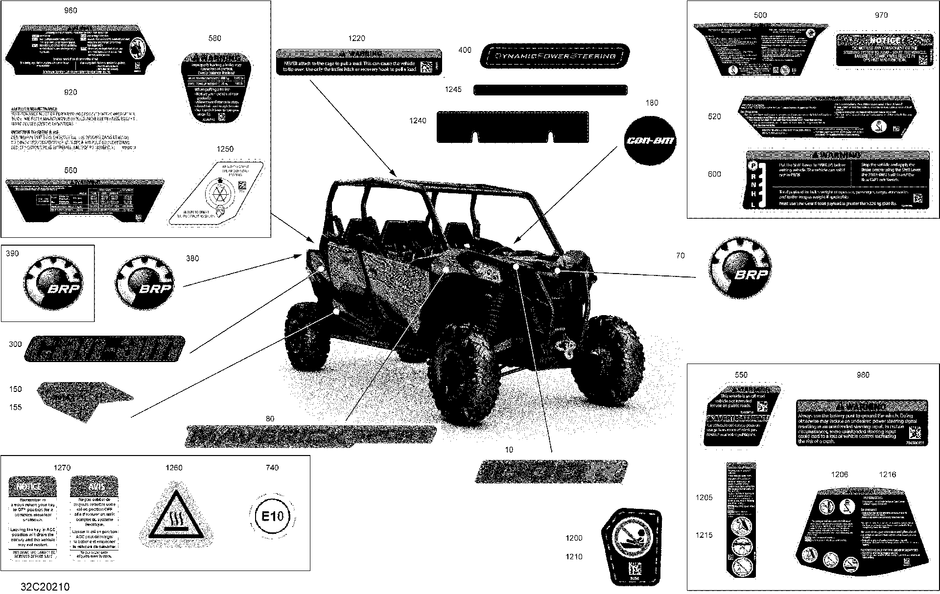 An Image of a Genuine Can-Am Parts Schematic Diagram showing the schematic - DECALS - DPS