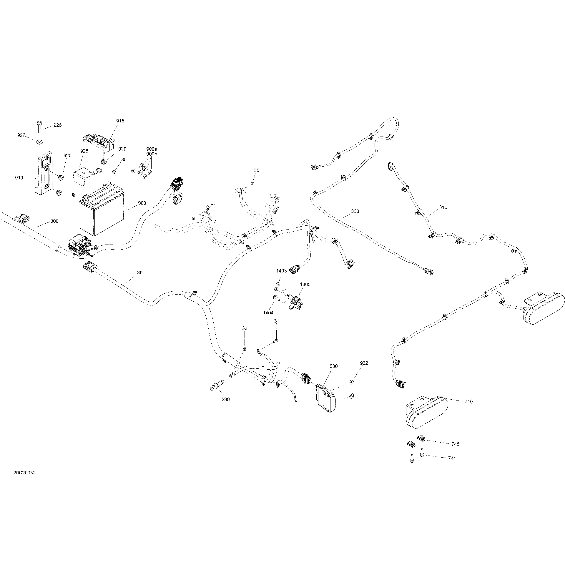 An Image of a Genuine Can-Am Parts Schematic Diagram showing the schematic - ELECTRIC - SYSTEM - REAR SECTION DPS